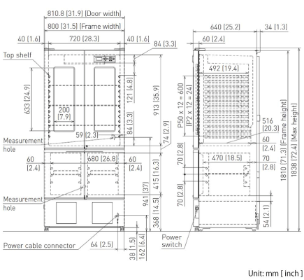 Tủ lạnh bảo quản 2~14oC có ngăn đông sâu -30oC, 326L/126L, Model: MPR-N450FH, Hãng: PHCBi / Nhật Bản