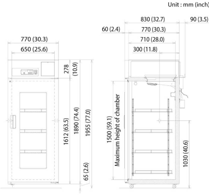 Tủ bảo quản, 2~23oC, 684L, Model: MPR-722, Hãng: PHCBi / Nhật Bản