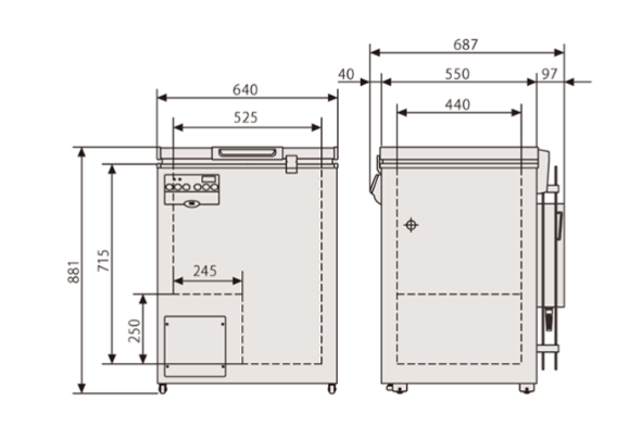 Tủ đông âm sâu -30oC, 138L, Model: MDF-137, Hãng: PHCBi / Nhật Bản