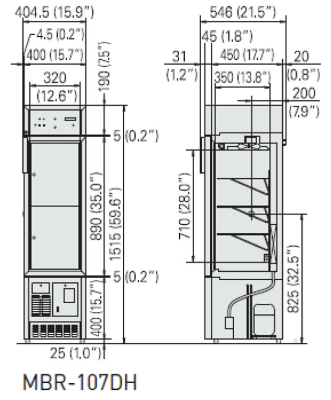 Tủ bảo quản túi máu, 4oC, 79L, Model: MBR-107DH, Hãng: PHCBi / Nhật Bản