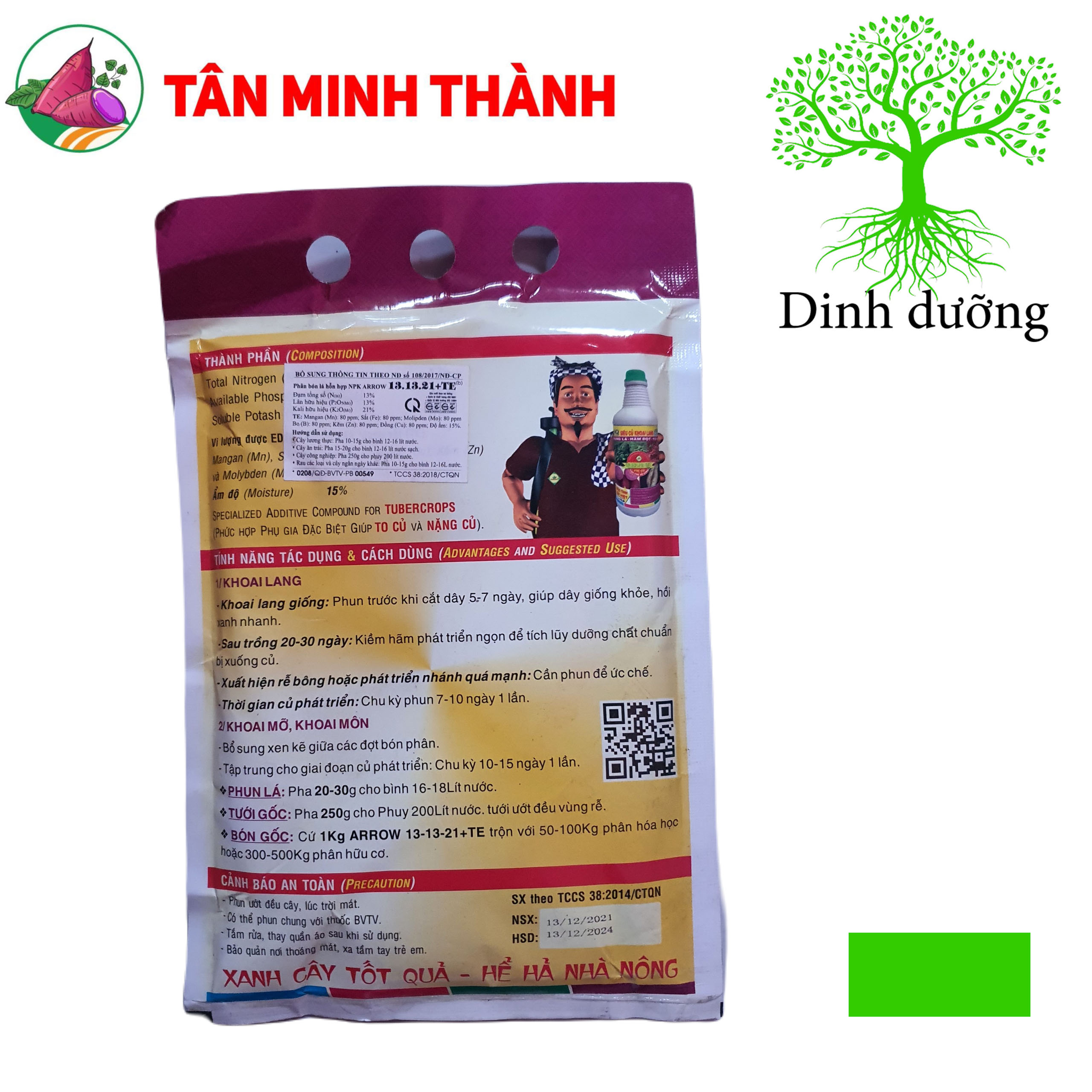 13-13-21+TE Siêu Phì Củ - Thuốc siêu to củ khoai lang, ức chế rễ bông,hình thành rễ củ, đứt rễ con, hãm đọt