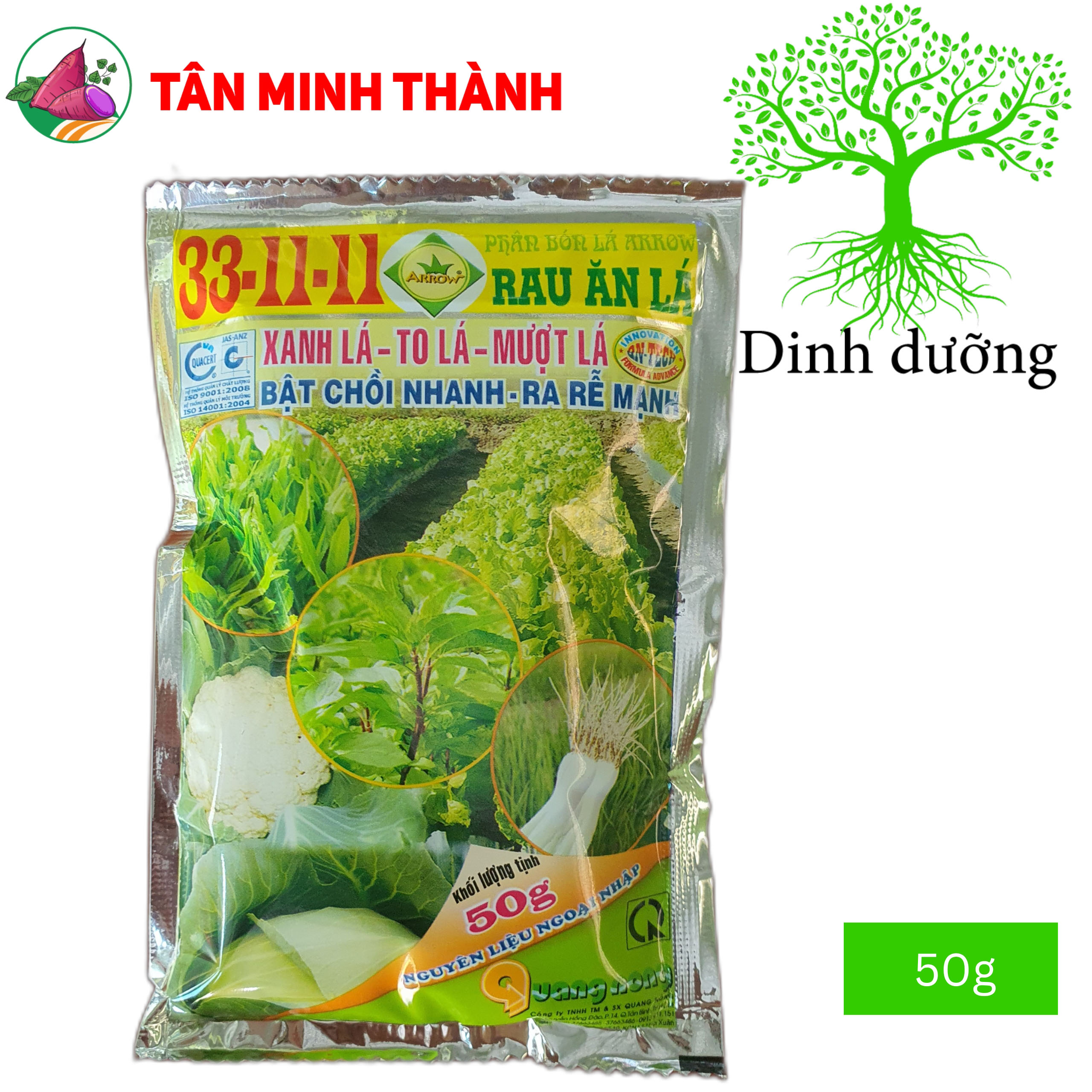 33-11-11 Arrow - Chuyên rau ăn lá giúp bật chồi nhanh, ra rễ mạnh, xanh lá, to lá, nở bụi, lớn thân
