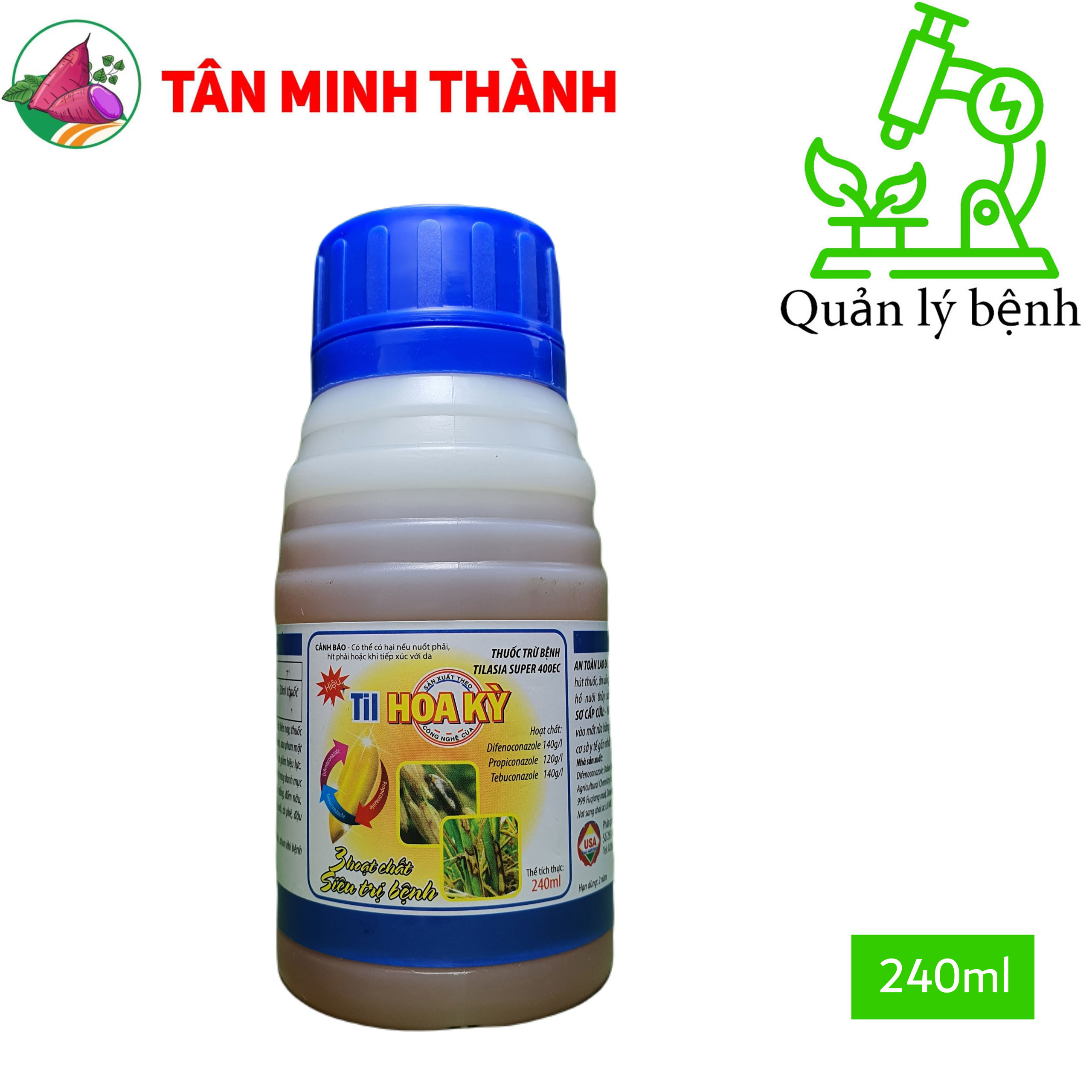 Til Hoa Kỳ 400EC - Thuốc đặc trị lem lép hạt, đốm vằn, rỉ sắt, thán thư, phấn trắng, đốm nâu, đốm lá mắt cua, thối trái, thối củ