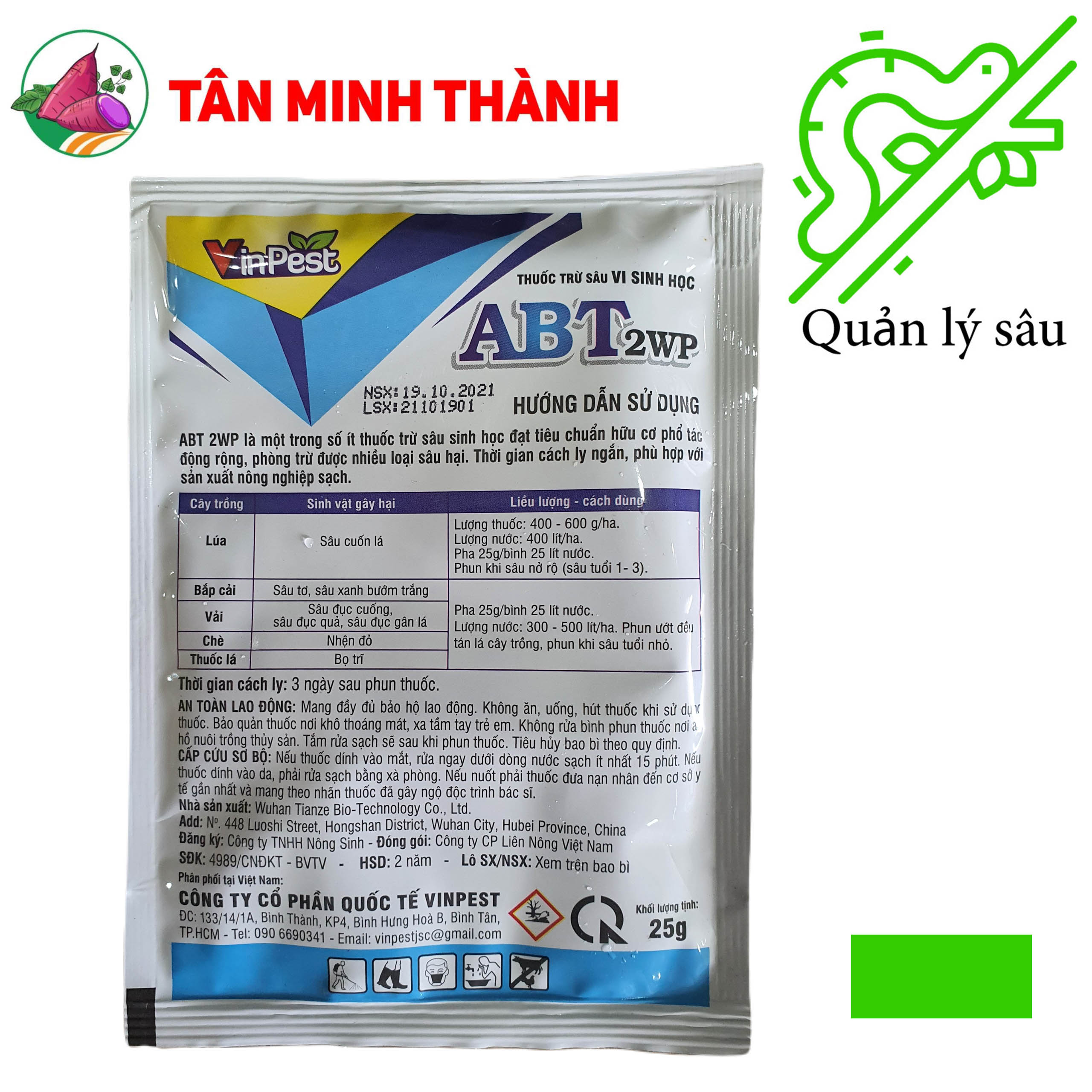 ABT 2WP - Thuốc trừ sâu cuốn lá, sâu tơ, sâu xanh, sâu đục quả, đục cuống, nhện đỏ, bỏ trĩ