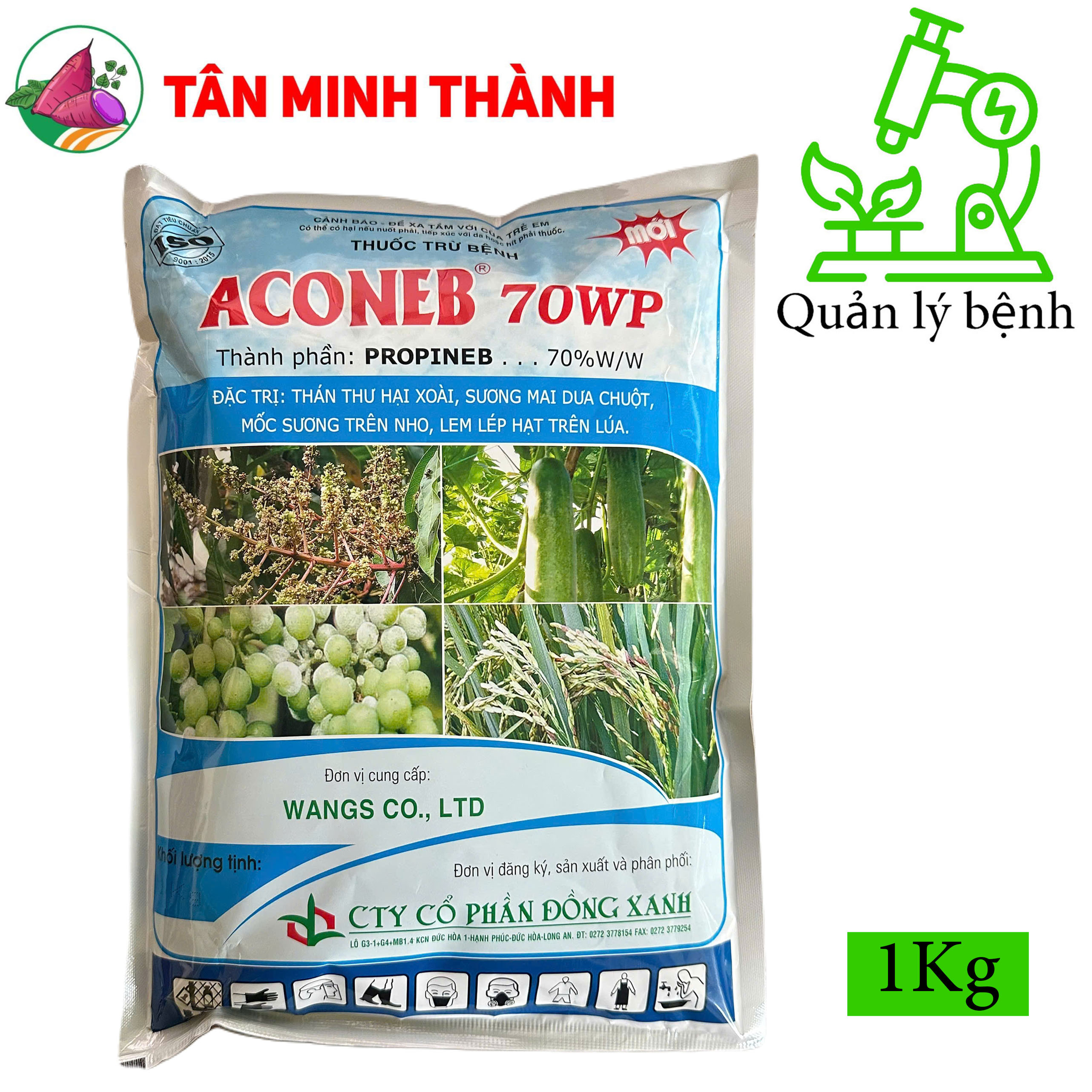 Aconeb 70WP - Thuốc đặc trị thán thư, sương mai, mốc sương, lem lép hạt