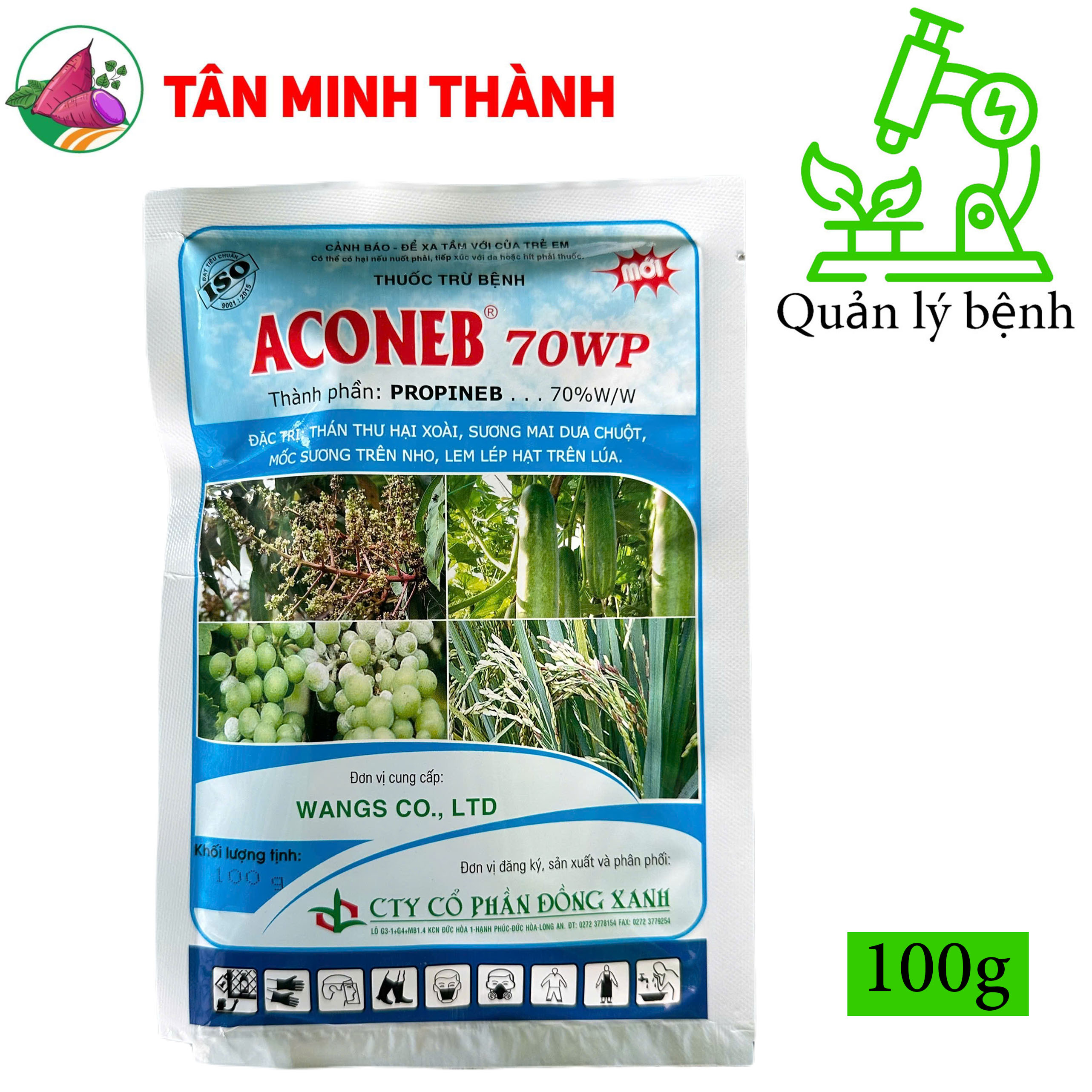 Aconeb 70WP - Thuốc đặc trị thán thư, sương mai, mốc sương, lem lép hạt