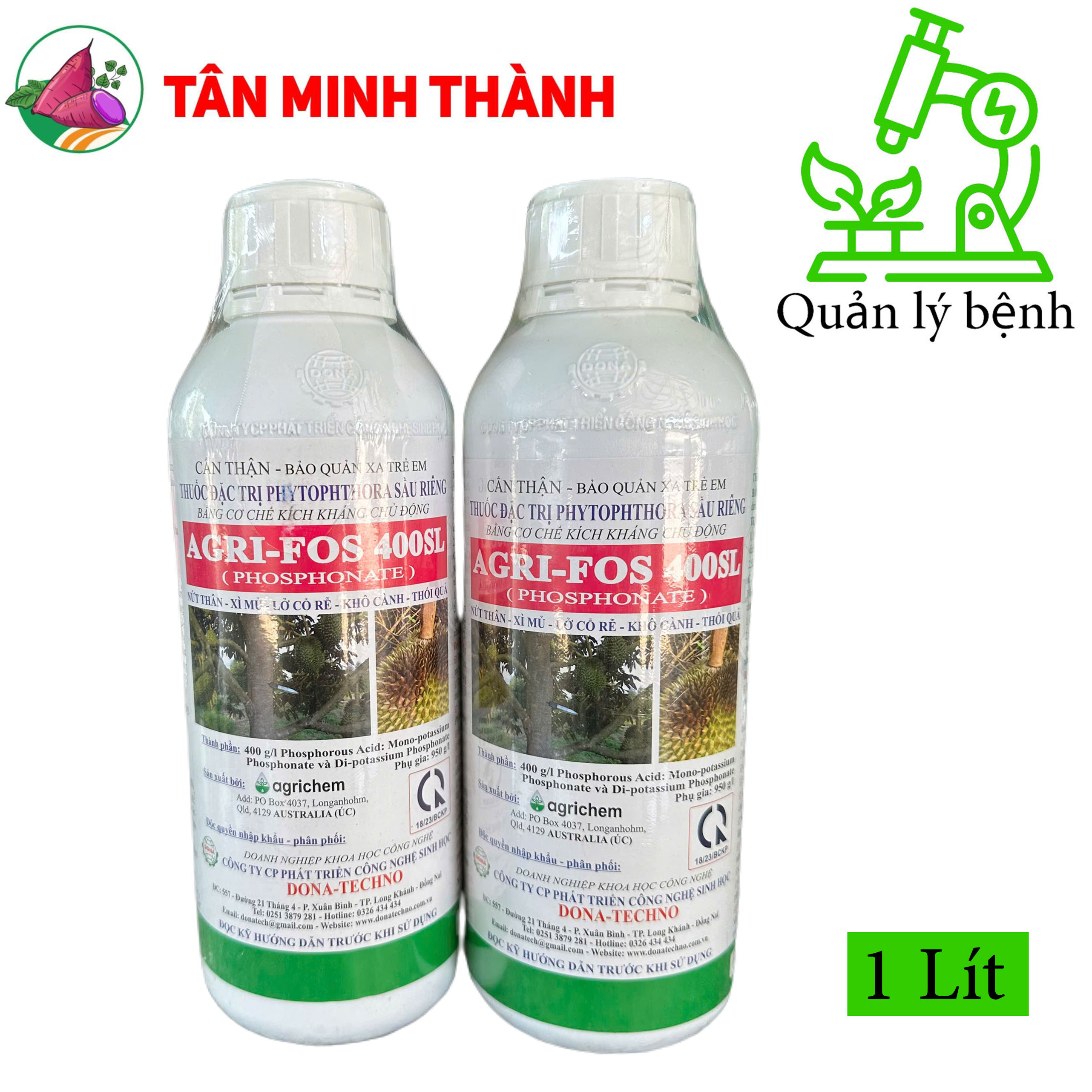 Agri Fos 400SL - Thuốc phòng nứt thân, xì mủ sầu riêng, lỡ cổ rễ, khô cành