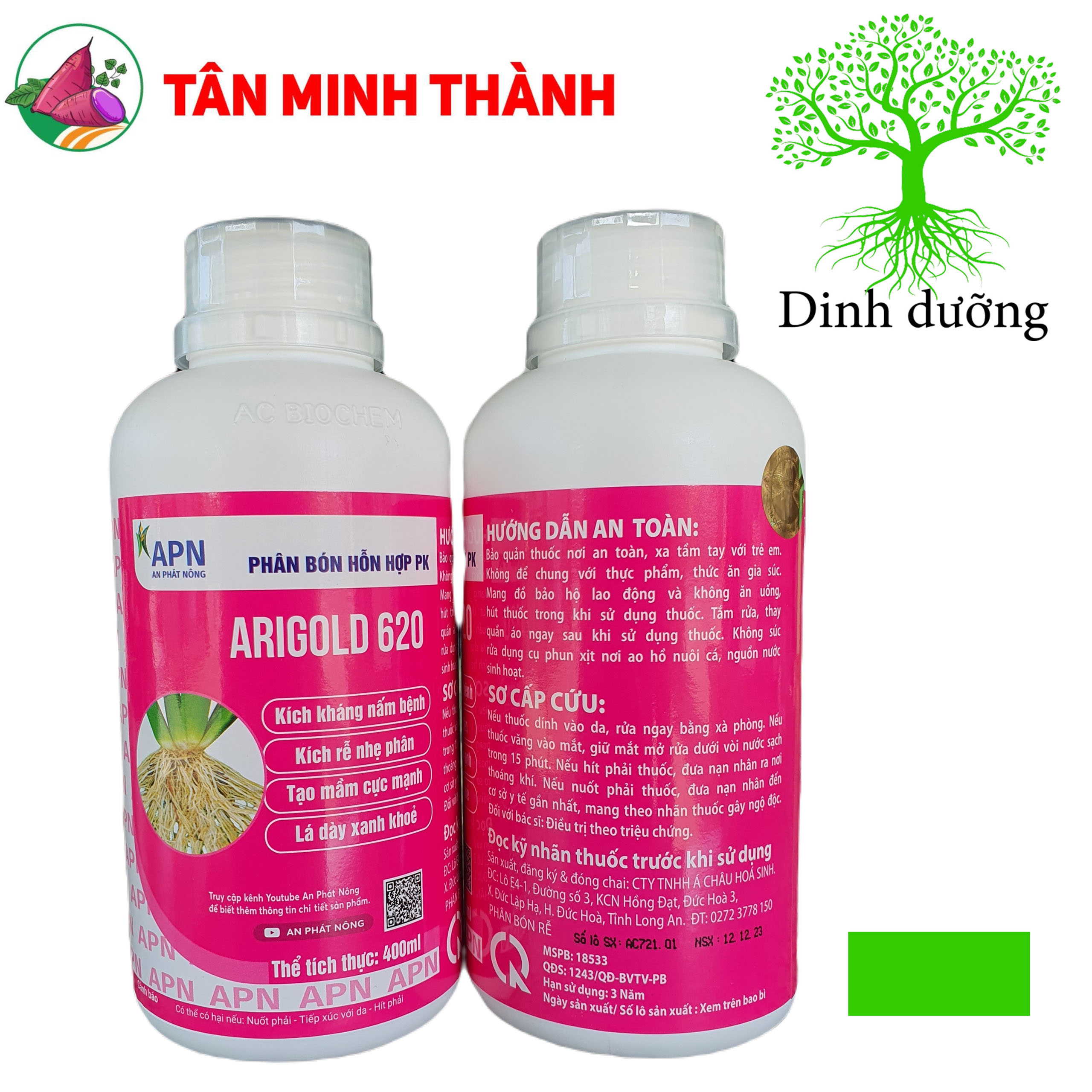 Agrigold 620 APN - Thuốc kích rễ, tạo mầm, xanh lá, dày lá, kích kháng nấm bệnh