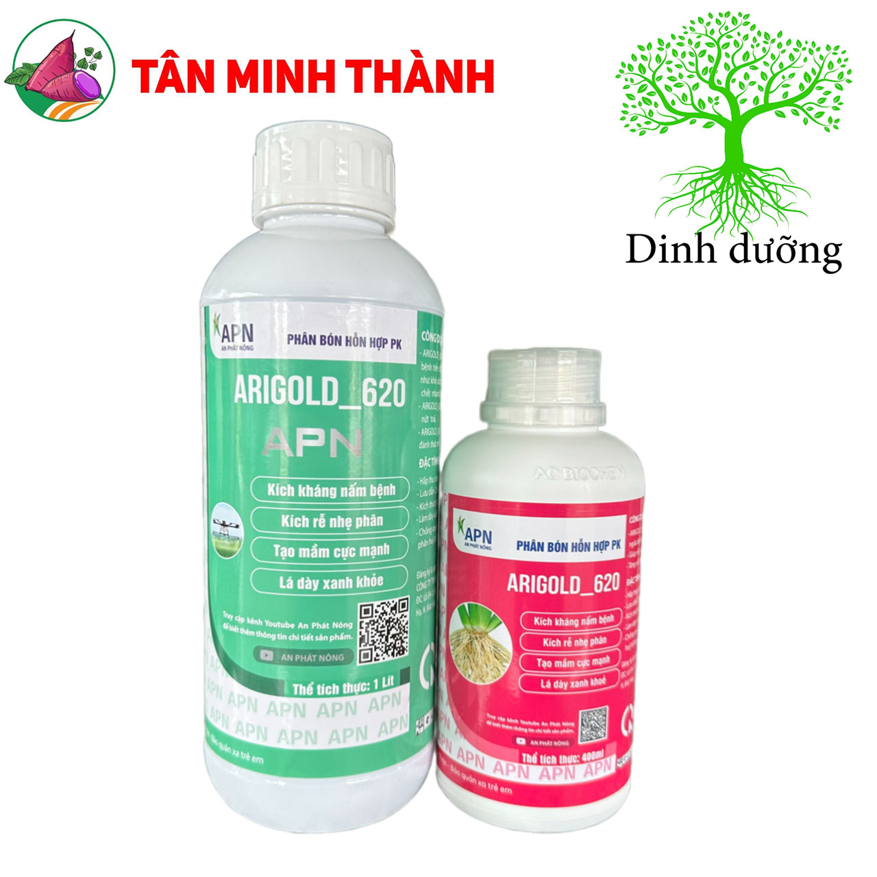 Agrigold 620 APN - Thuốc kích rễ, tạo mầm, xanh lá, dày lá, kích kháng nấm bệnh