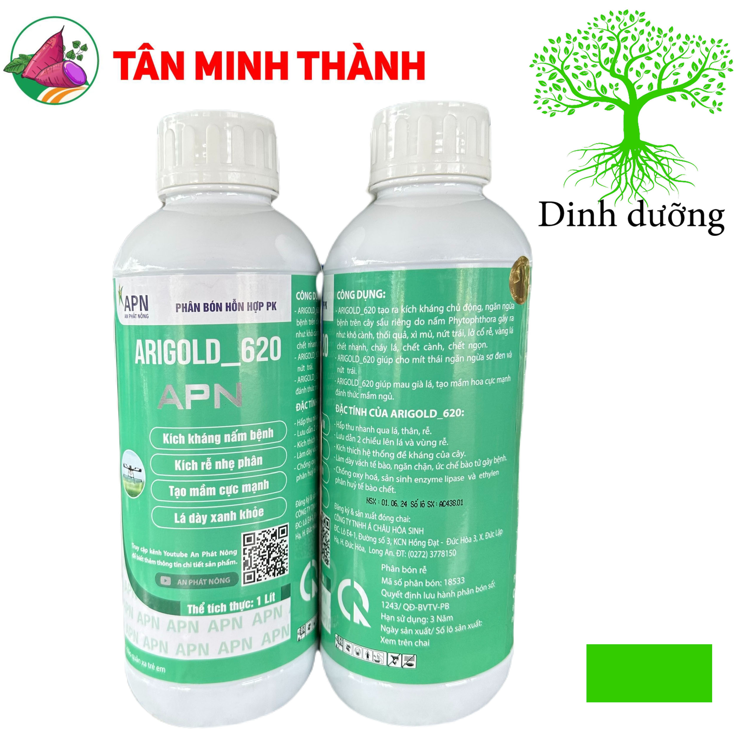 Agrigold 620 APN - Thuốc kích rễ, tạo mầm, xanh lá, dày lá, kích kháng nấm bệnh