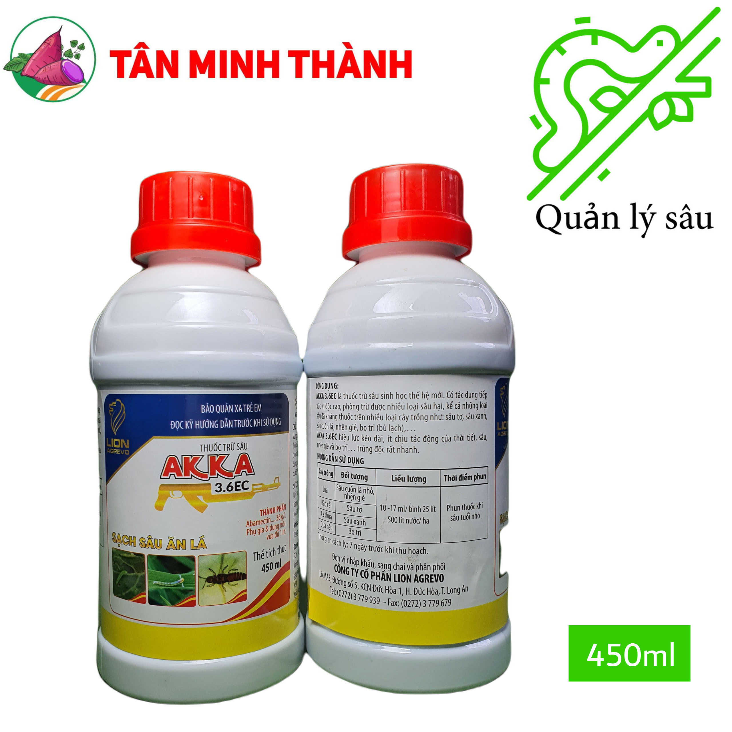 Akka 3.6EC - Thuốc trừ sâu sinh học đặc trị sâu cuốn lá, nhện gié, bọ trĩ, bù lạch, sâu tơ, sâu xanh