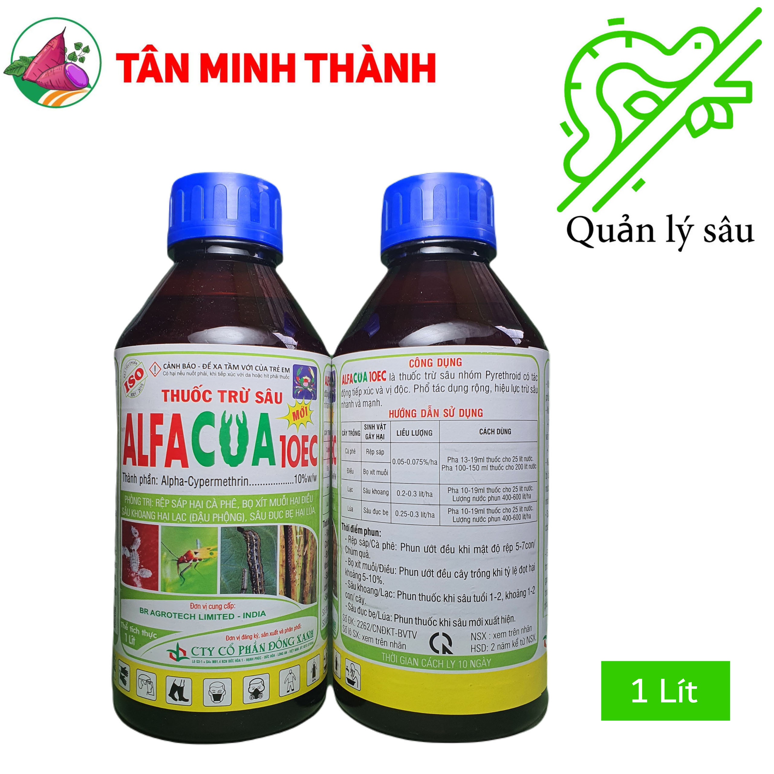 Alfacua 10EC - Thuốc đặc trị rệp sáp, sùng khoai lang, sâu khoang, sâu đục bẹ, bọ xít muỗi, muỗi hành
