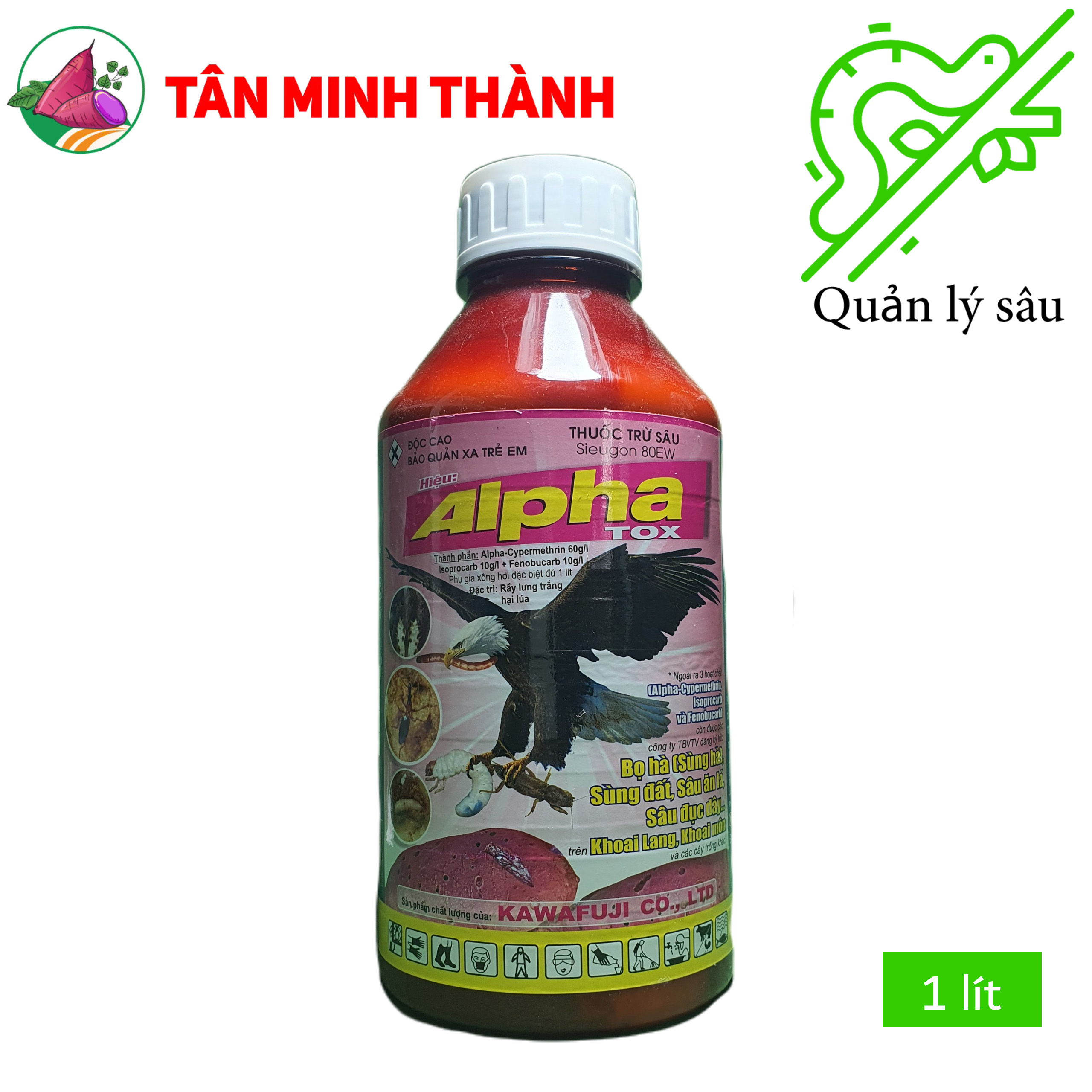 Alpha Tox 80EW - Thuốc đặc trị sùng khoai lang, bọ hà, sùng đất, sâu ăn lá, sâu đục dây, dế nhũi, dế trũi