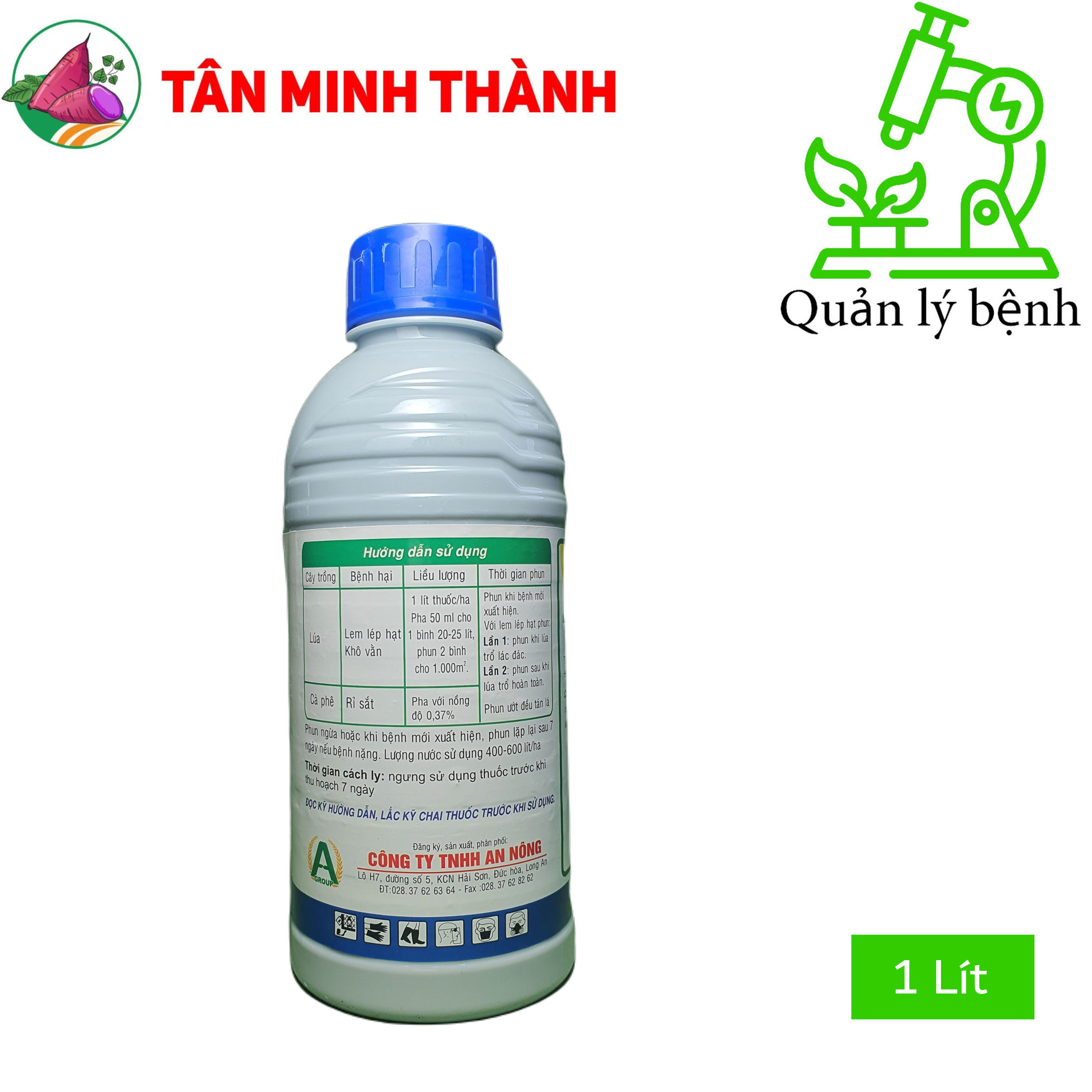 Annongvin 50SC - Thuốc trừ bệnh khô vằn, lem lép hạt, rỉ sắt, đốm lá, vàng lá, thối củ, thối trái