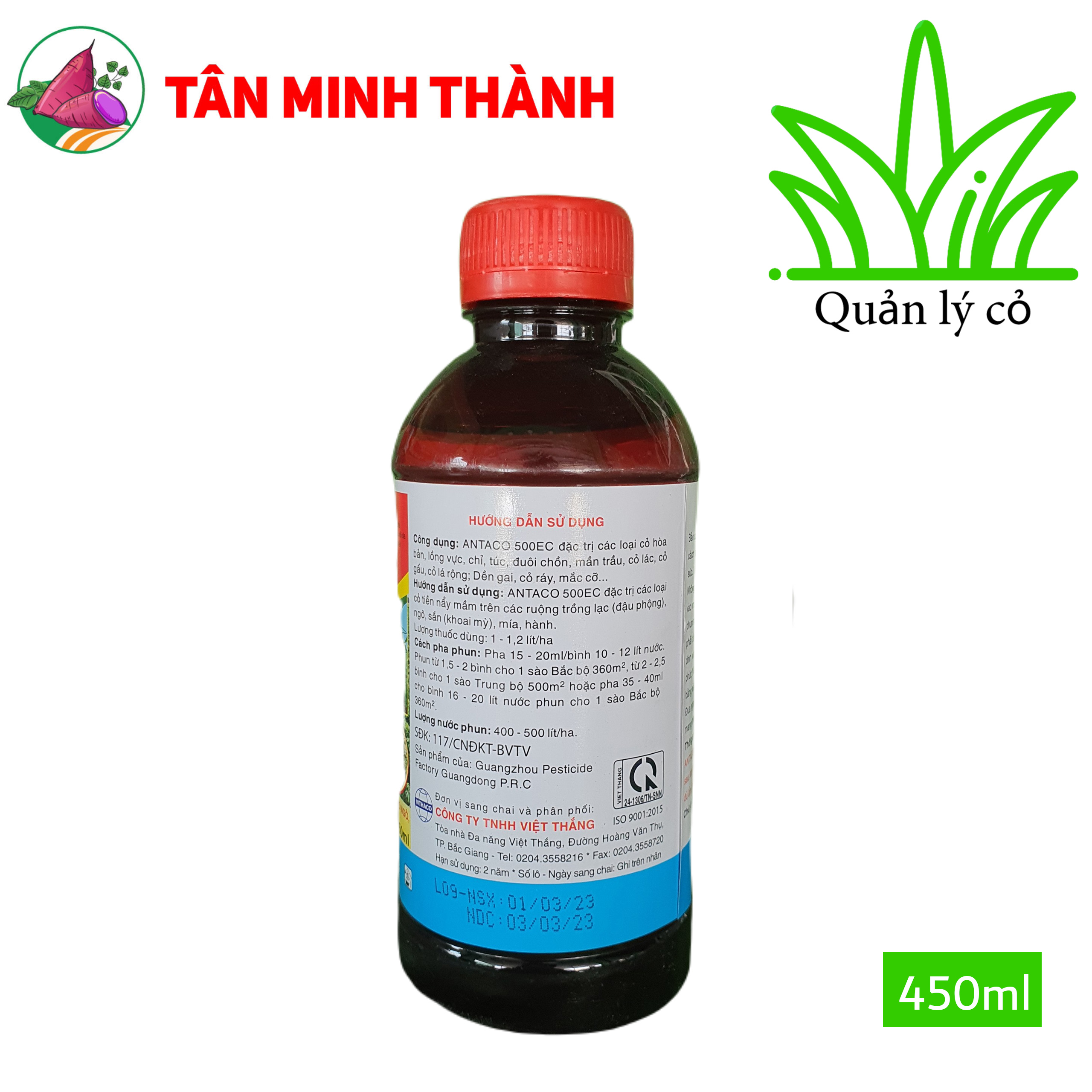 Antaco 500EC - Thuốc trừ cỏ diệt mầm cho khoai lang, ngô, mía, sắn, lạc, hành, khoai mì, khoai môn