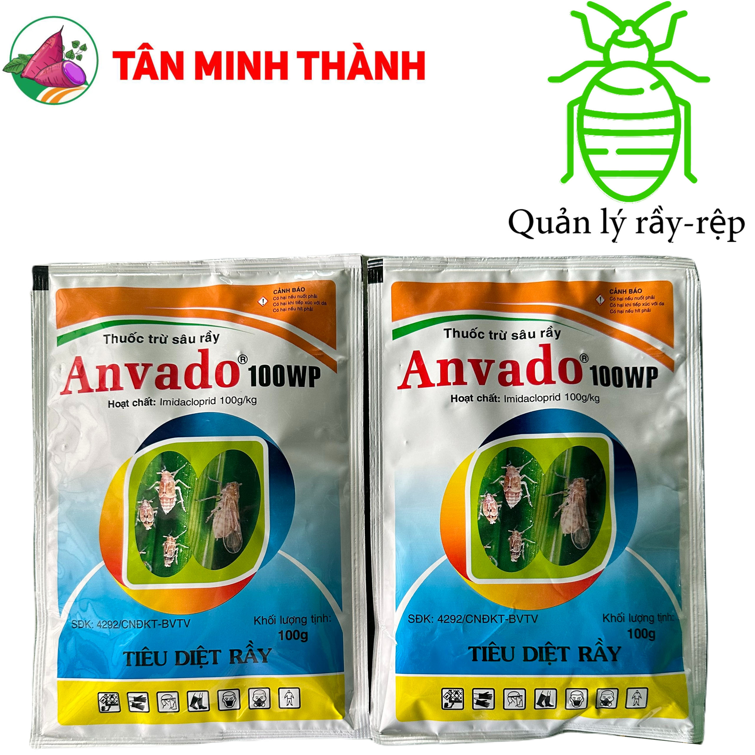 Anvado 100WP - Thuốc trừ rầy nâu, rầy xanh sầu riêng
