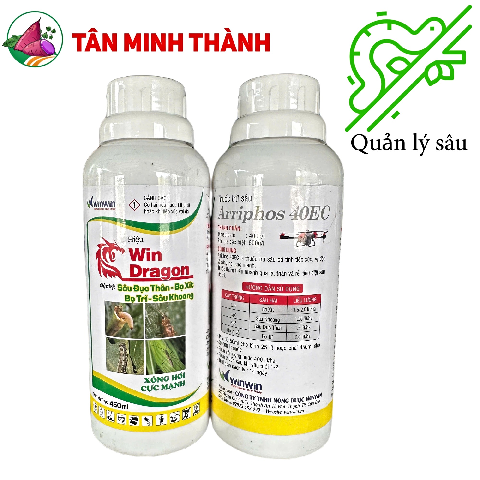 Arriphos 40EC Win Dragon - Thuốc trừ bọ xít, sâu khoang, sâu đục thân, bọ trĩ