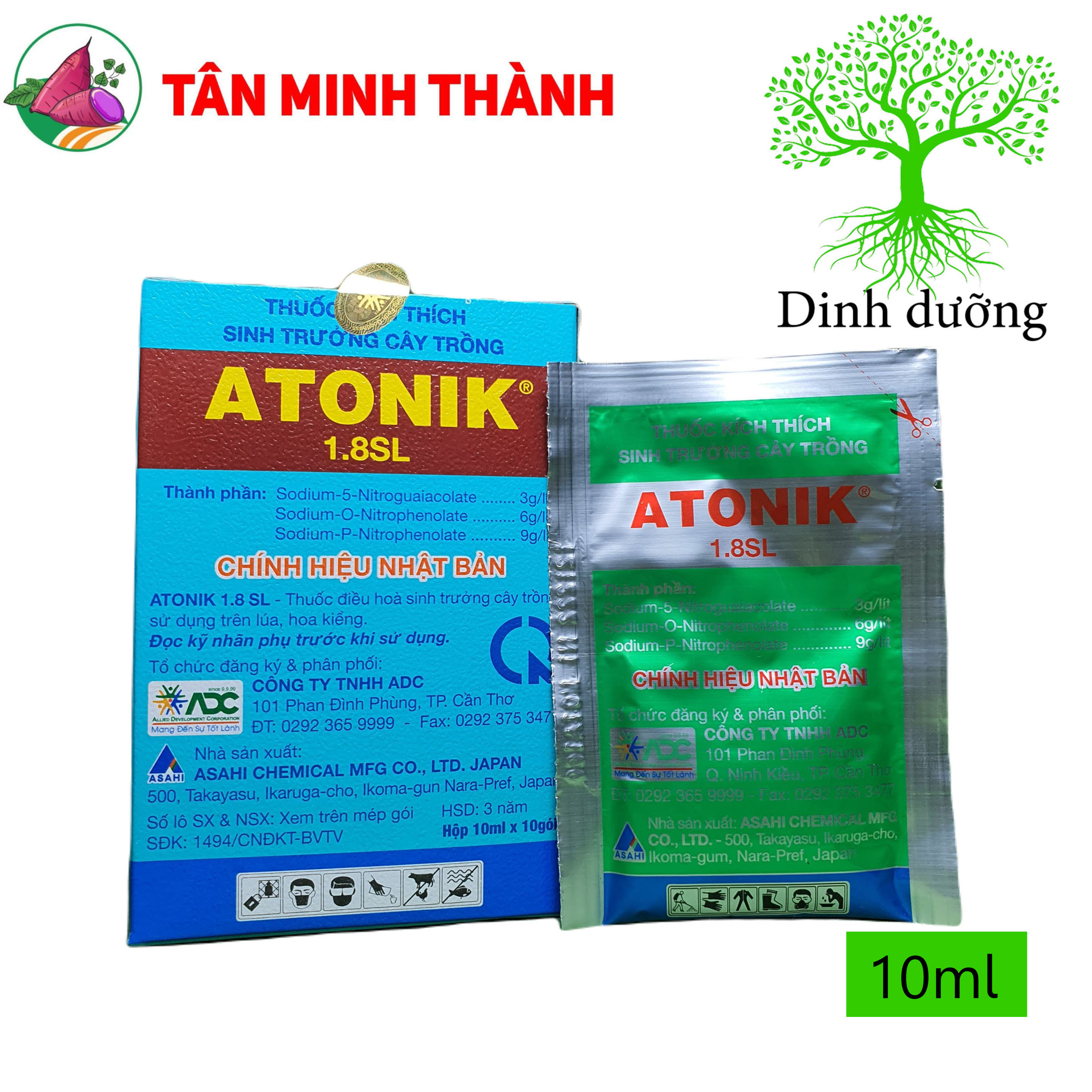 Atonik ADC 1.8SL - Thuốc kích thích ra rễ, nảy mầm, ra hoa, đậu quả, tăng trọng lượng
