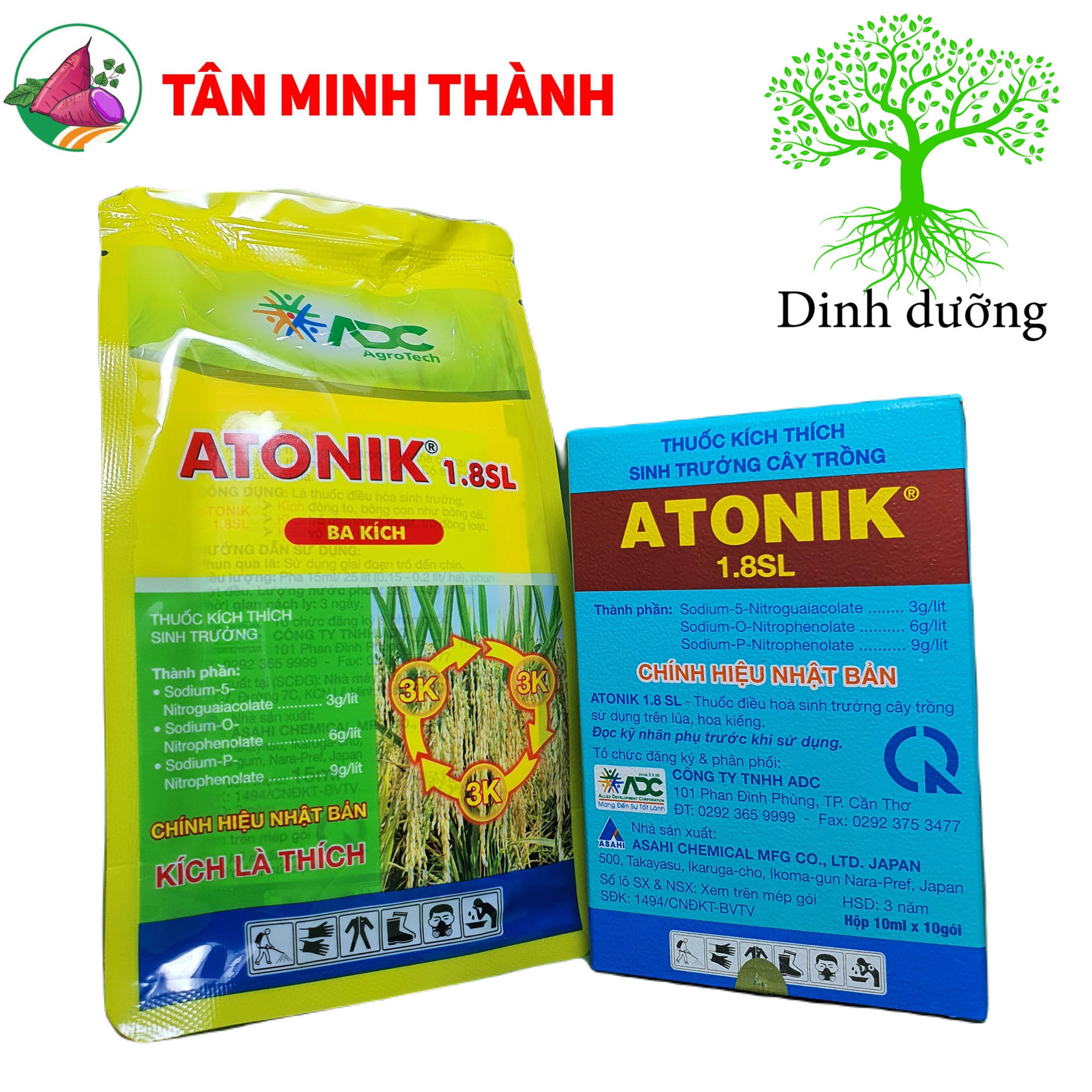 Atonik ADC 1.8SL - Thuốc kích thích ra rễ, nảy mầm, ra hoa, đậu quả, tăng trọng lượng