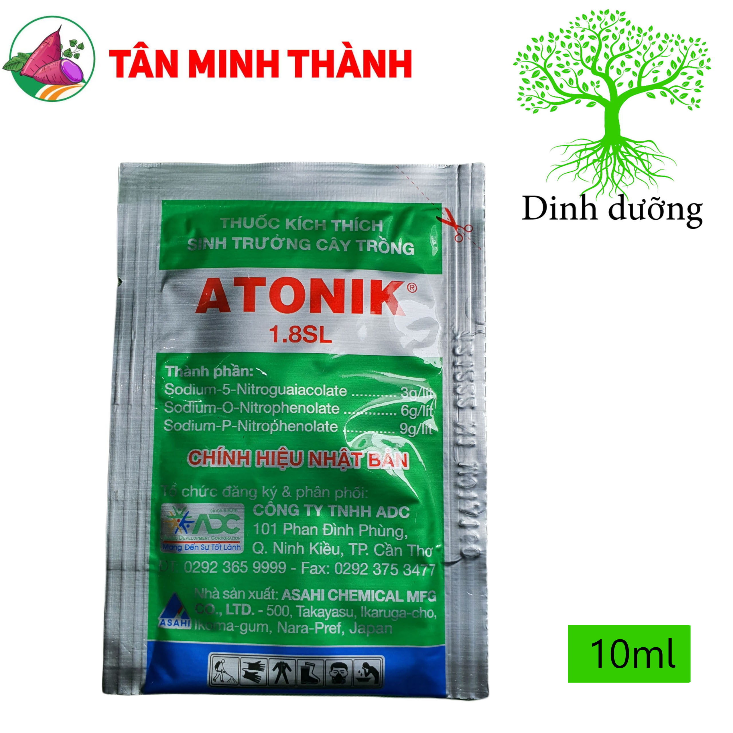 Atonik ADC 1.8SL - Thuốc kích thích ra rễ, nảy mầm, ra hoa, đậu quả, tăng trọng lượng