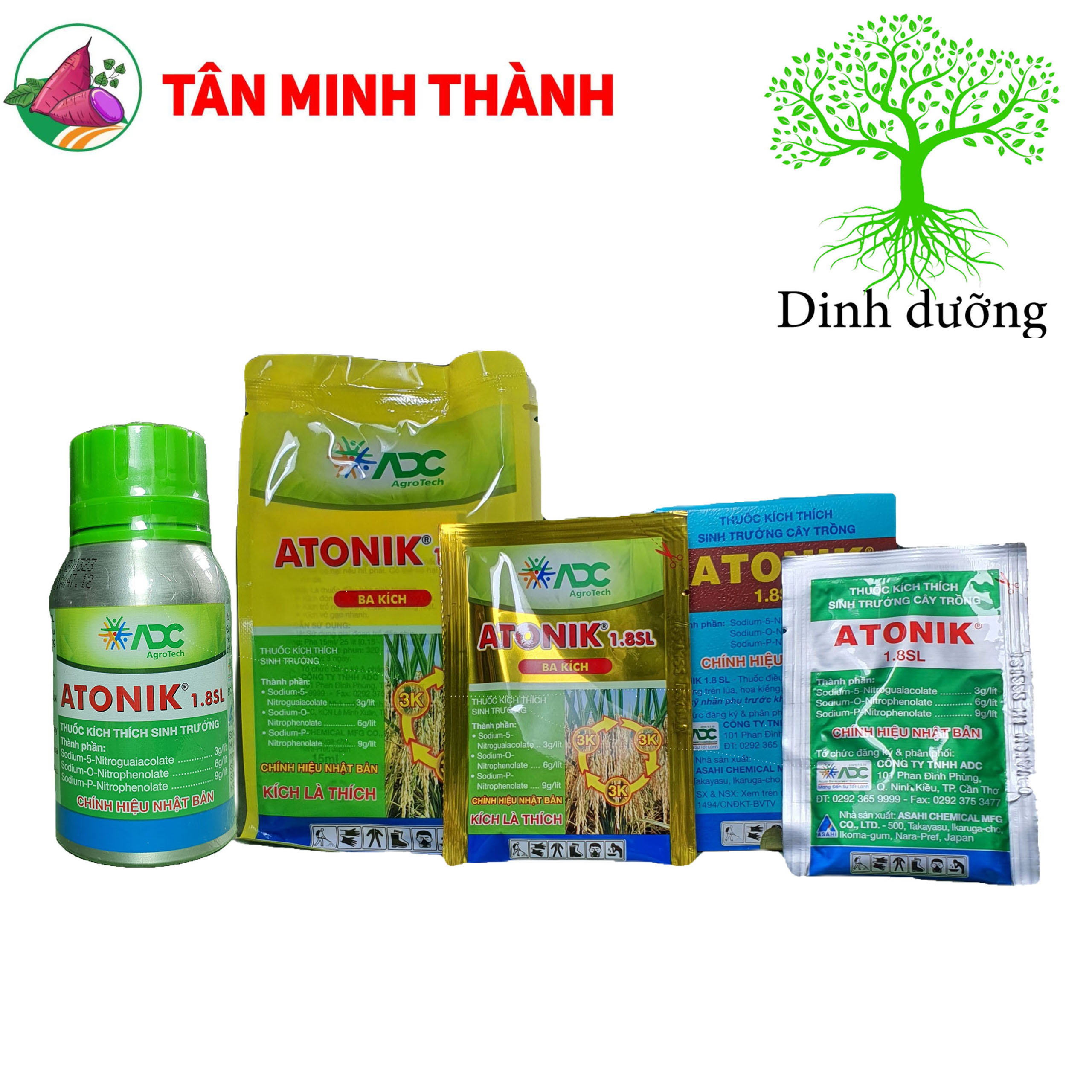 Atonik ADC 1.8SL - Thuốc kích thích ra rễ, nảy mầm, ra hoa, đậu quả, tăng trọng lượng