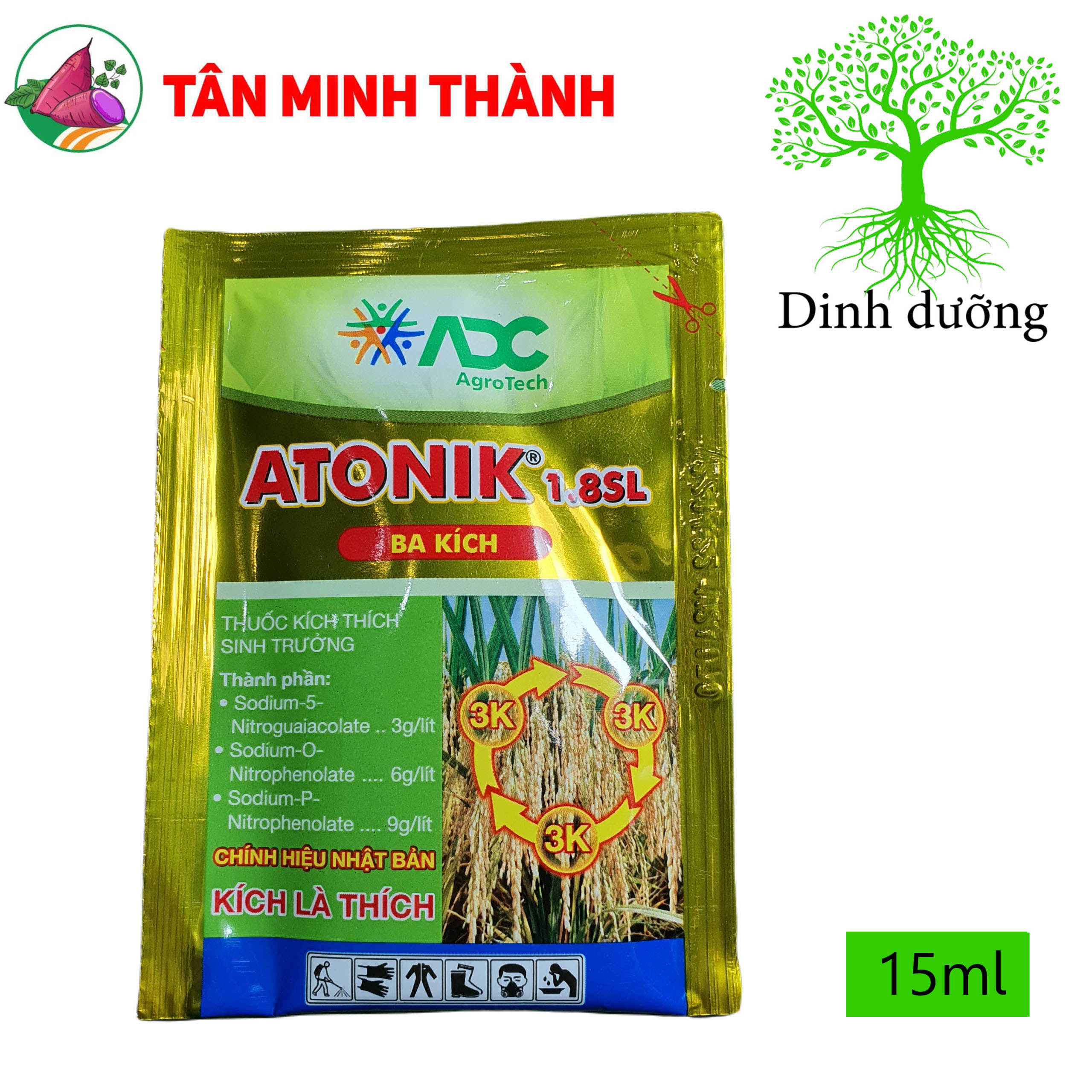 Atonik ADC 1.8SL - Thuốc kích thích ra rễ, nảy mầm, ra hoa, đậu quả, tăng trọng lượng