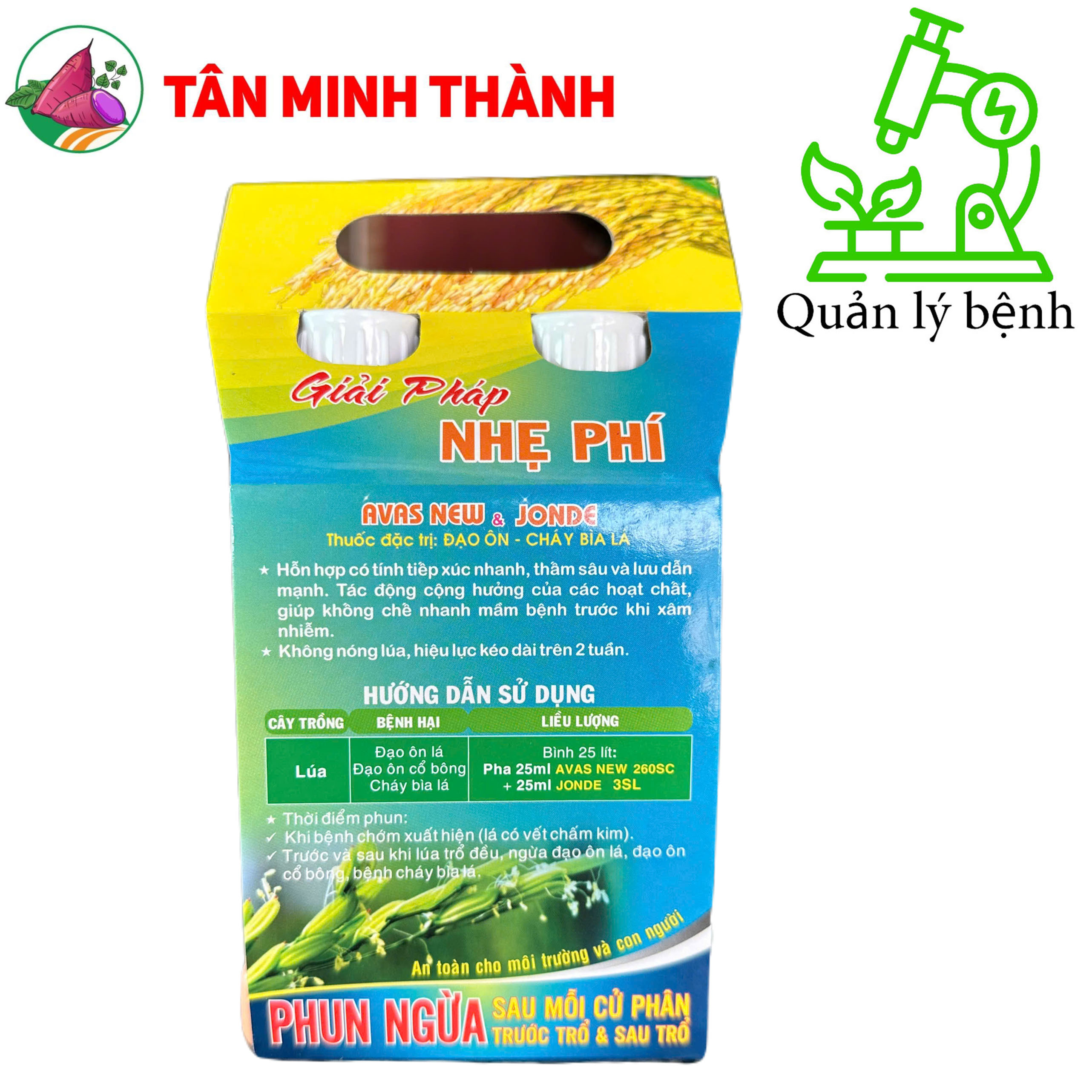 Avas New 260SC + Jonde 3SL - Thuốc đặc trị đạo ôn, cháy bìa lá, đốm lá