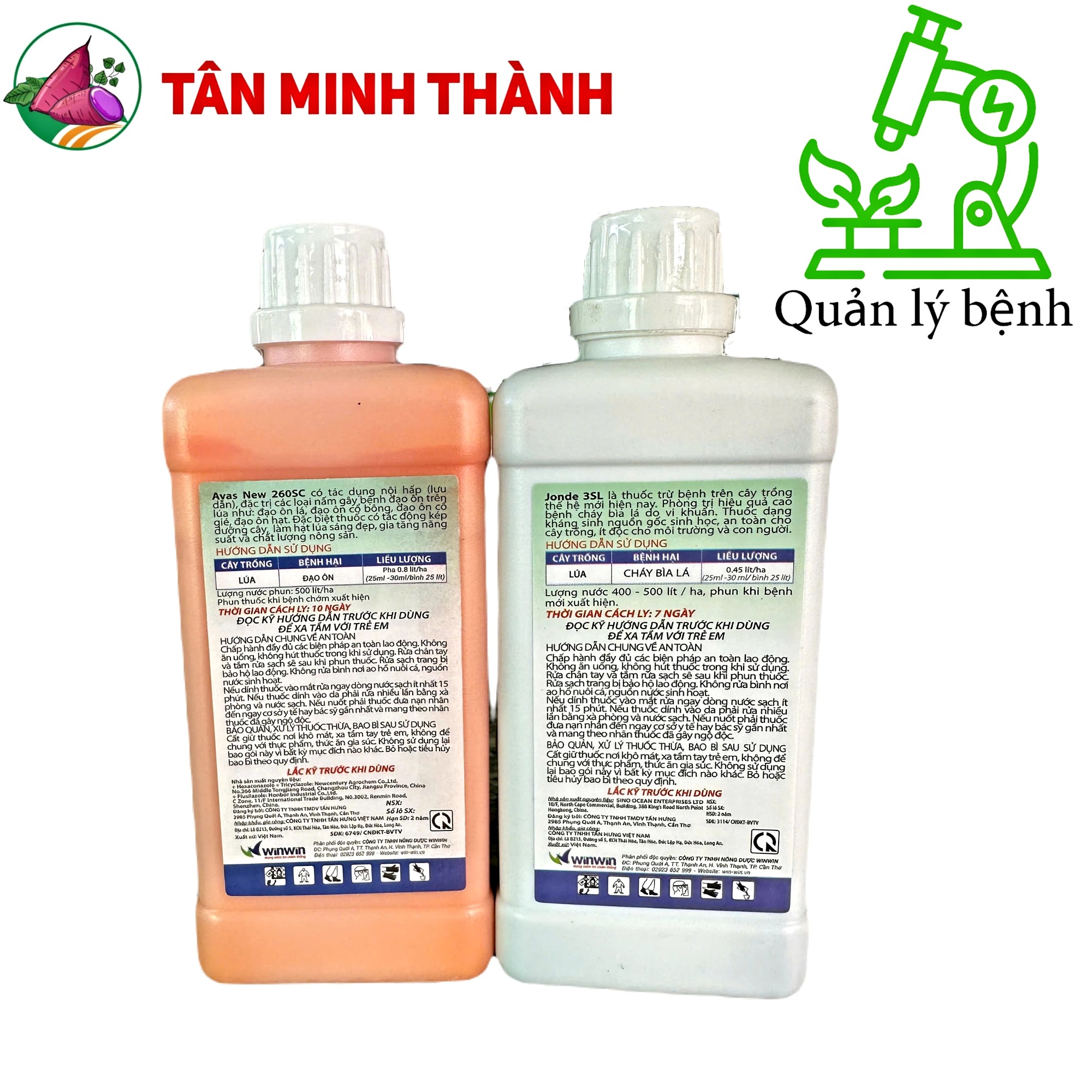 Avas New 260SC + Jonde 3SL - Thuốc đặc trị đạo ôn, cháy bìa lá, đốm lá