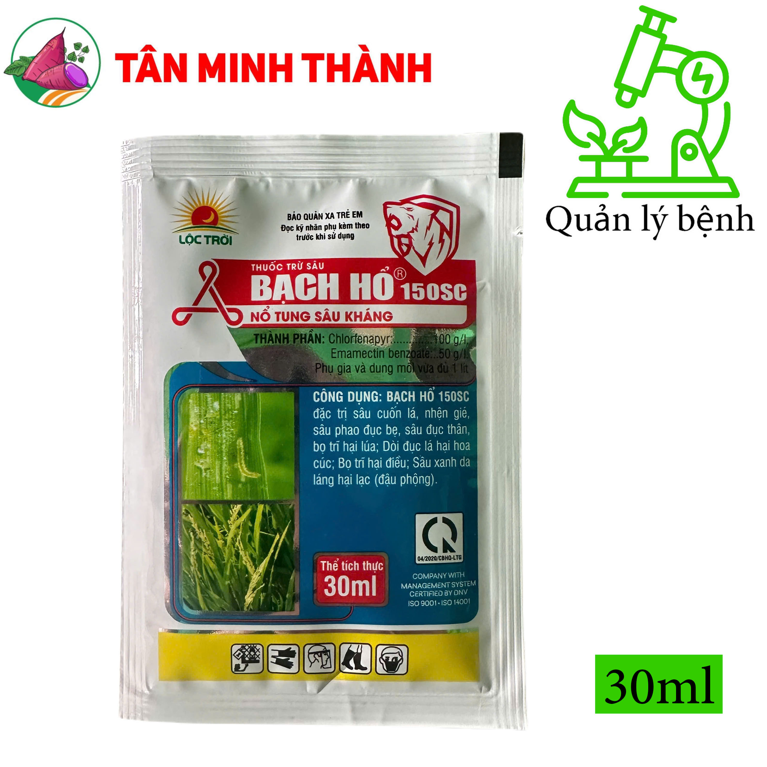 Bạch Hổ 150SC - Thuốc trừ sâu cuốn lá, nhện gié, sâu đục thân, bọ trĩ, dòi đục lá, sâu xanh