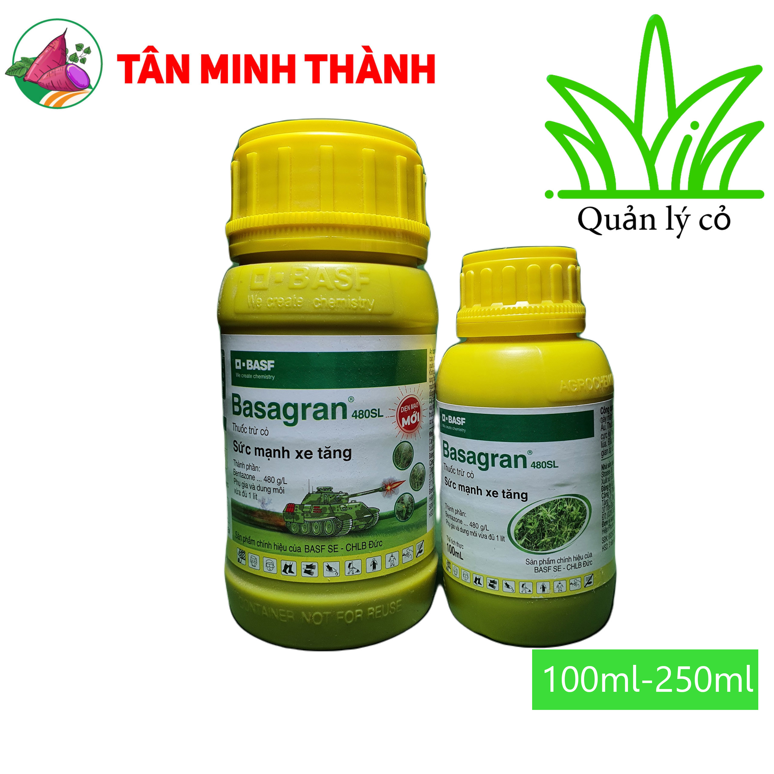 Basagran 480SL BASF - Thuốc trừ cỏ hậu nảy mầm, đặc trị cỏ chác lác, cỏ lá rộng trên ruộng lúa