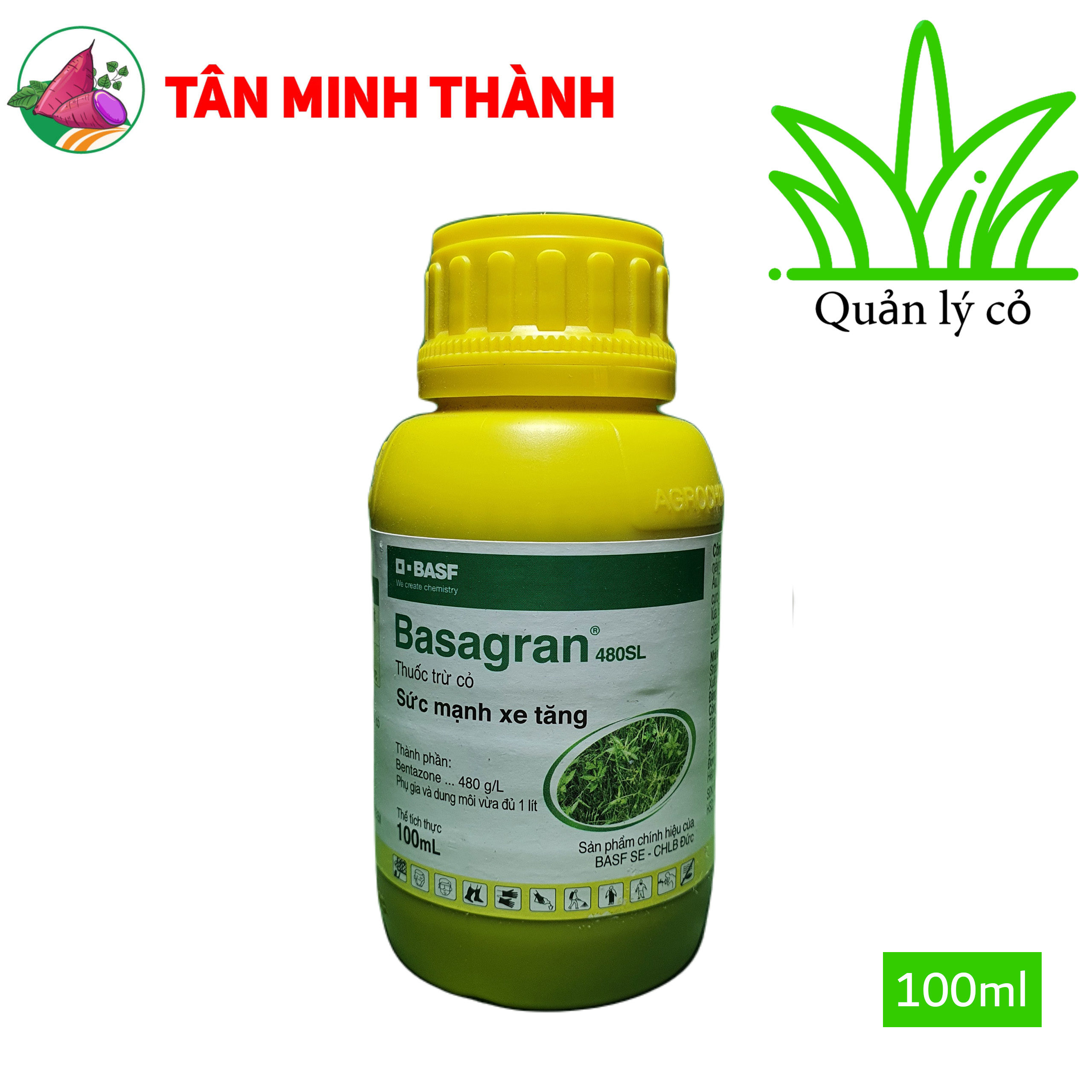 Basagran 480SL BASF - Thuốc trừ cỏ hậu nảy mầm, đặc trị cỏ chác lác, cỏ lá rộng trên ruộng lúa