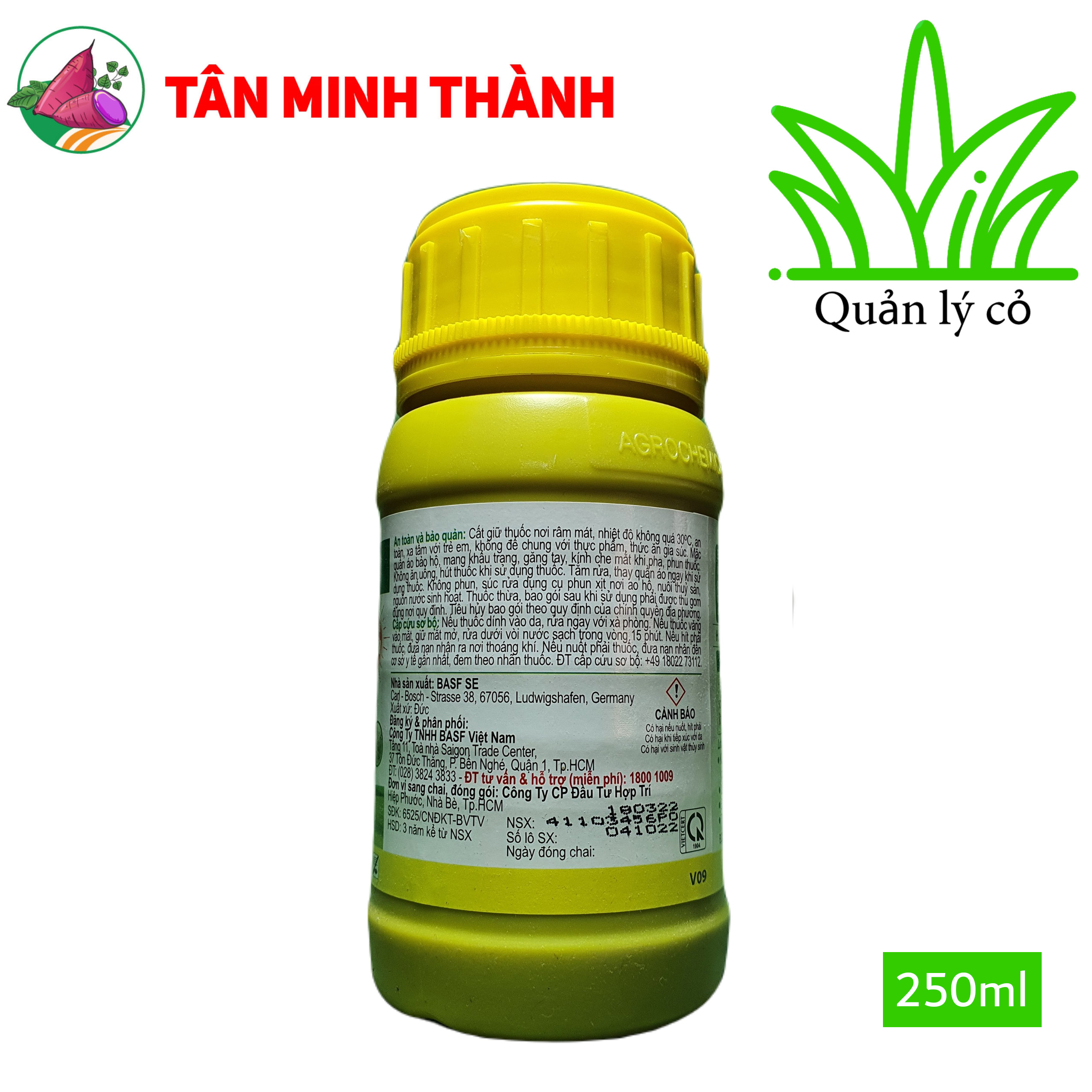 Basagran 480SL BASF - Thuốc trừ cỏ hậu nảy mầm, đặc trị cỏ chác lác, cỏ lá rộng trên ruộng lúa