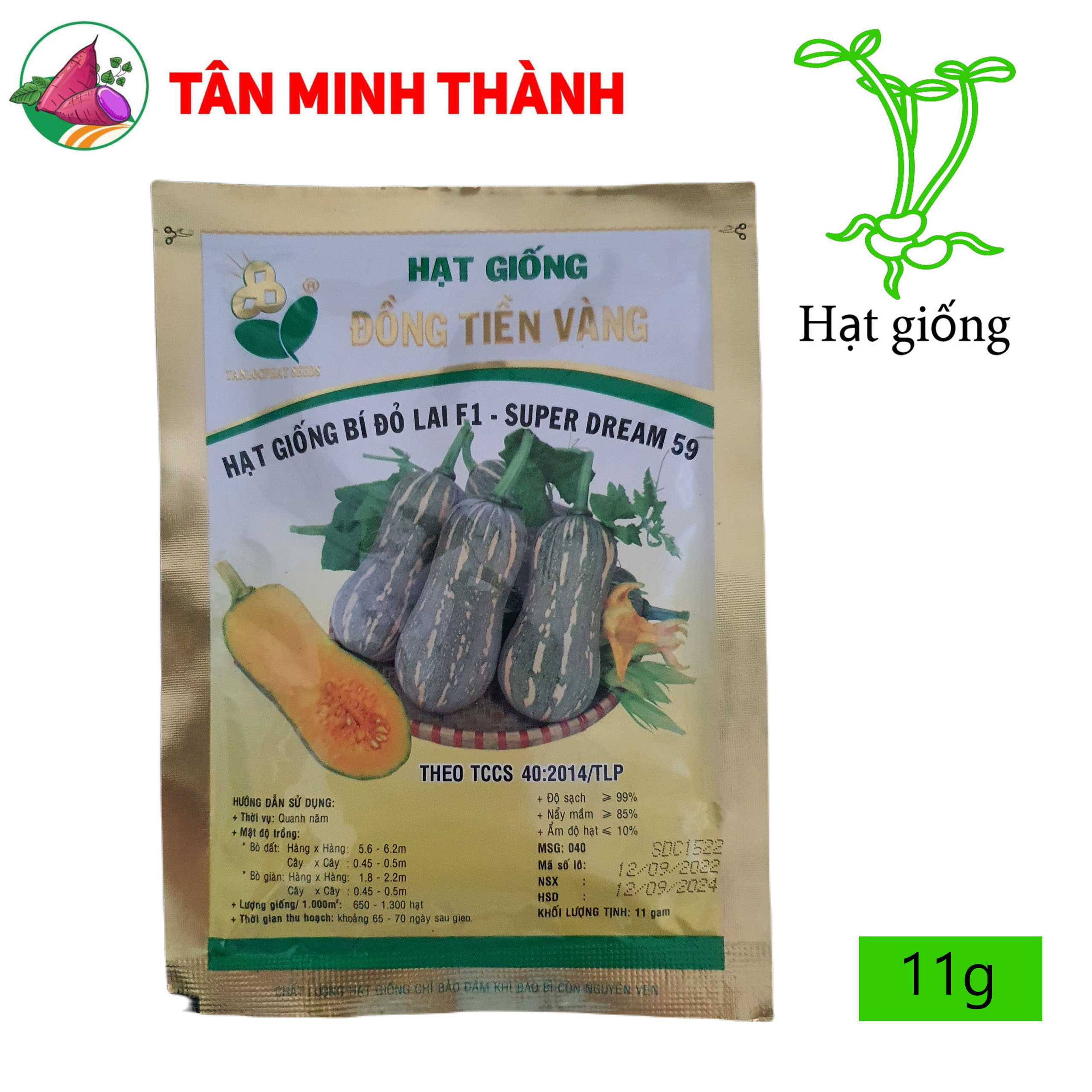 Bí Đỏ Hồ Lô SUPER DREAM 59 - Hạt giống Đồng Tiền Vàng