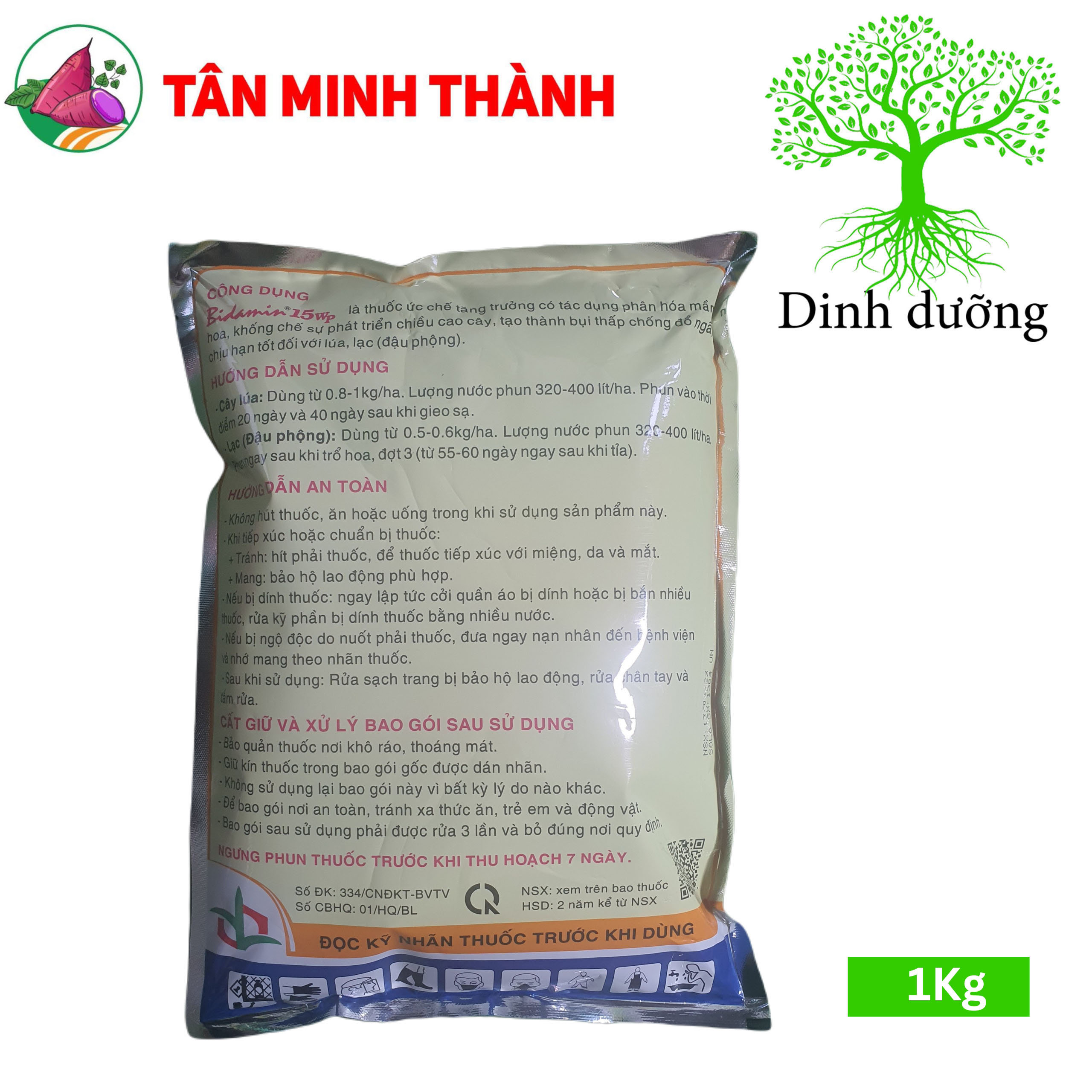 Bidamin 15WP - Thuốc kích thích phân hóa mầm hoa, ra hoa đồng loạt, cứng cây, chặn đọt, đứng dây, dày lá