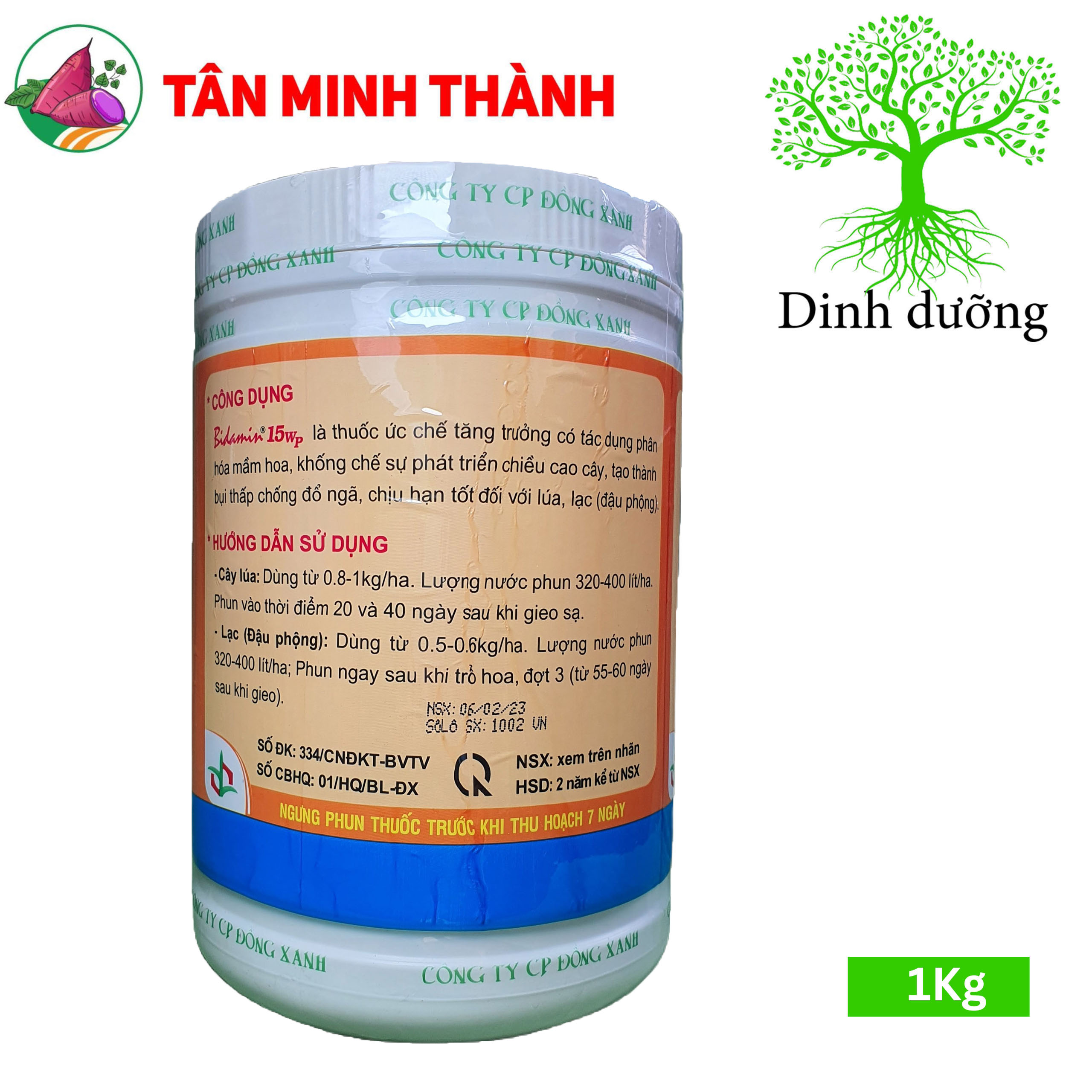 Bidamin 15WP - Thuốc kích thích phân hóa mầm hoa, ra hoa đồng loạt, cứng cây, chặn đọt, đứng dây, dày lá