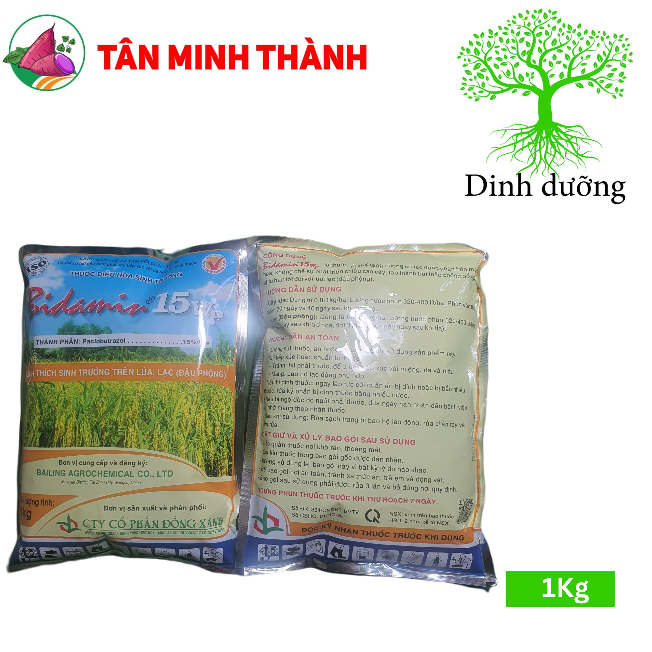 Bidamin 15WP - Thuốc kích thích phân hóa mầm hoa, ra hoa đồng loạt, cứng cây, chặn đọt, đứng dây, dày lá