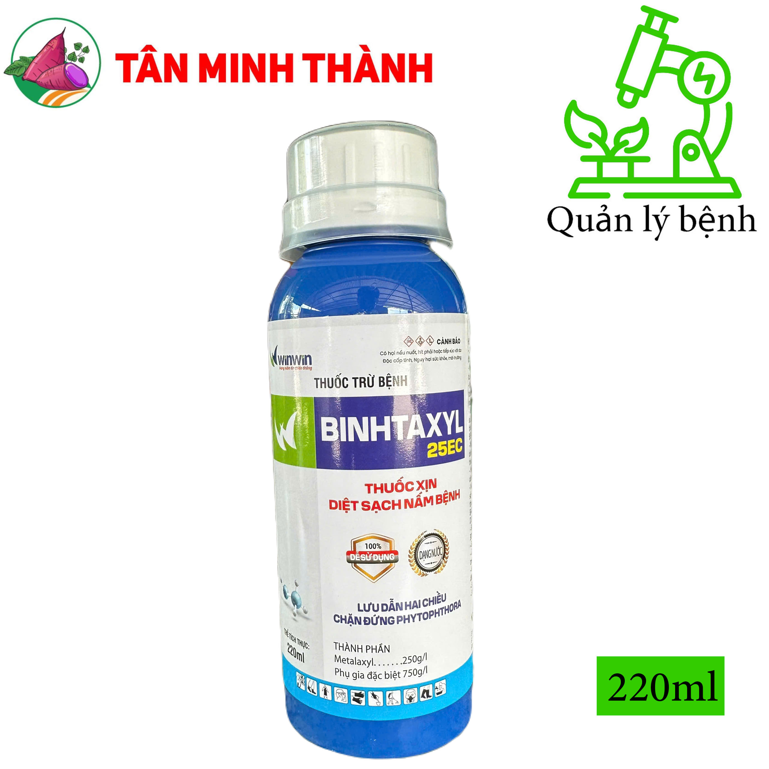 Binhtaxyl 25EC - Thuốc đặc trị đốm lá, mốc sương, thối trái, chết cây con