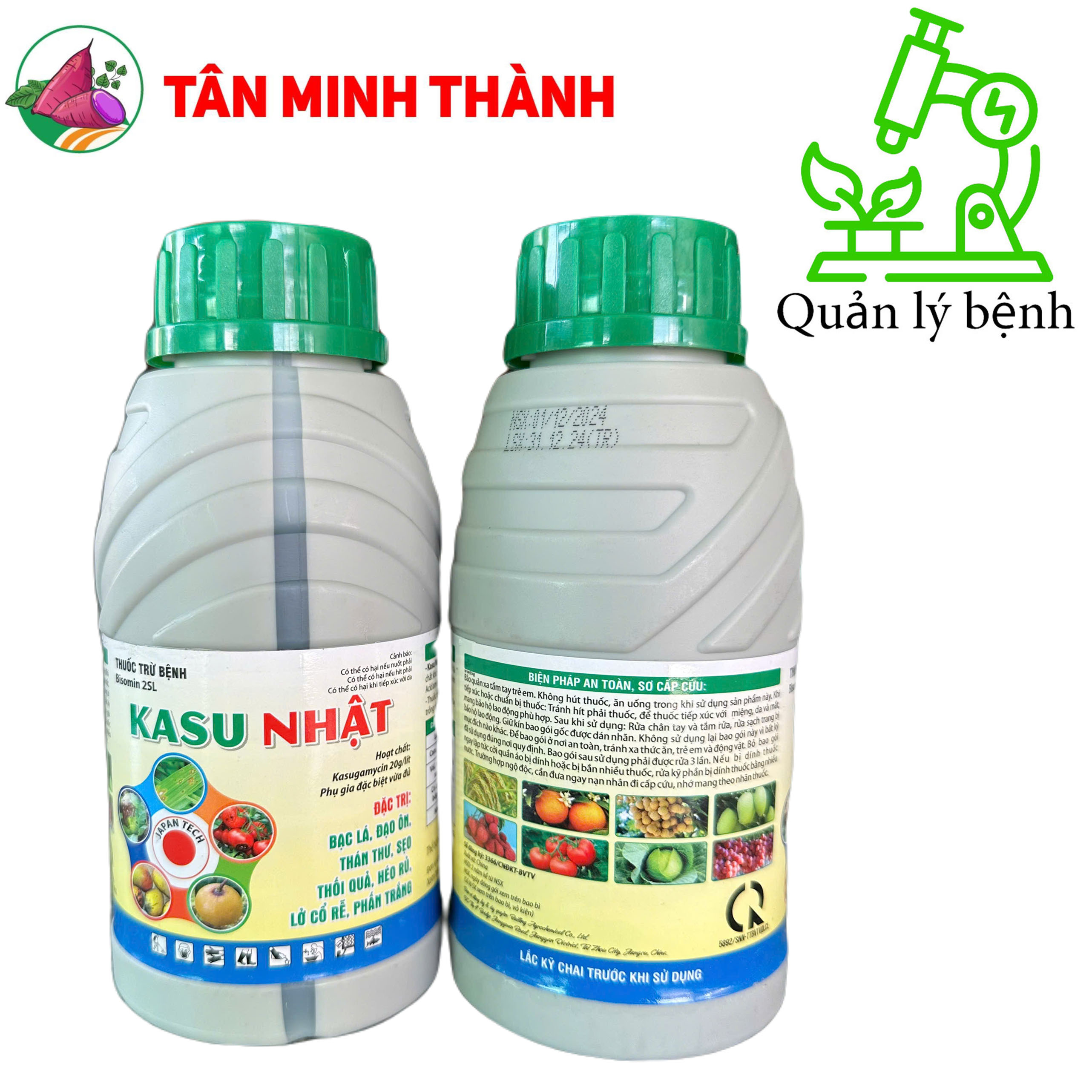 Bisomin 2SL Kasu Nhật - Thuốc bạc lá, đạo ôn, thán thư, sẹo, thối quả, héo rủ, lở cổ rễ, phấn trắng