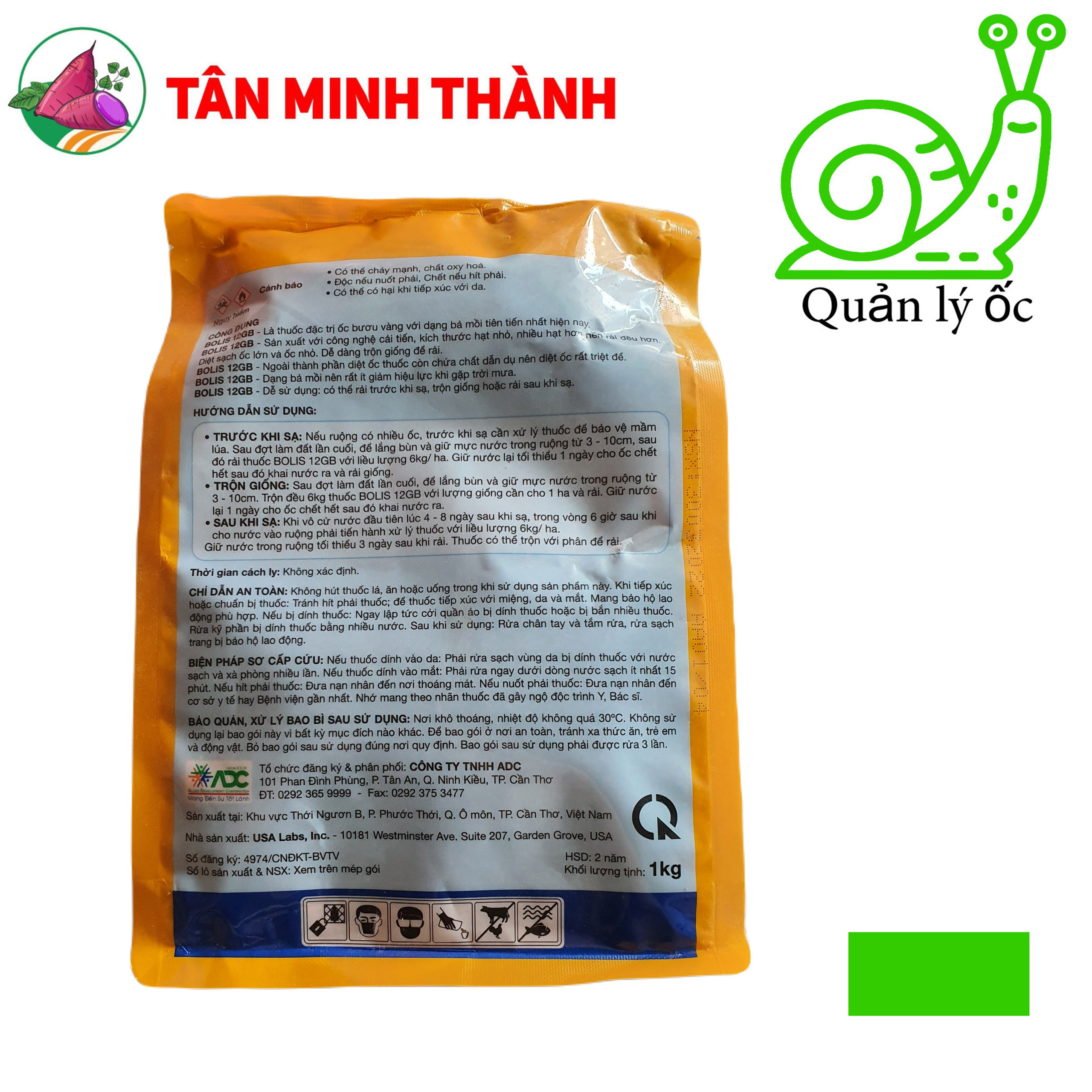 Bolis 12GB Đỏ ADC - Thuốc đặc trị ốc bươu vàng dạng bả mồi hạt nhỏ