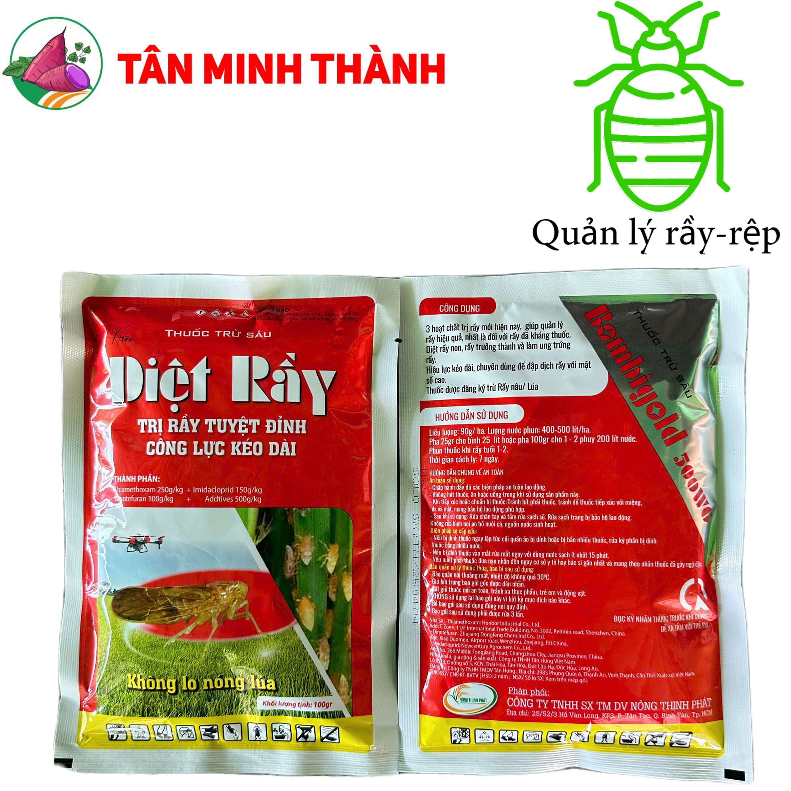 Bombigold 500WG Diệt Rầy - Thuốc đặc trị rầy nâu, ung trứng