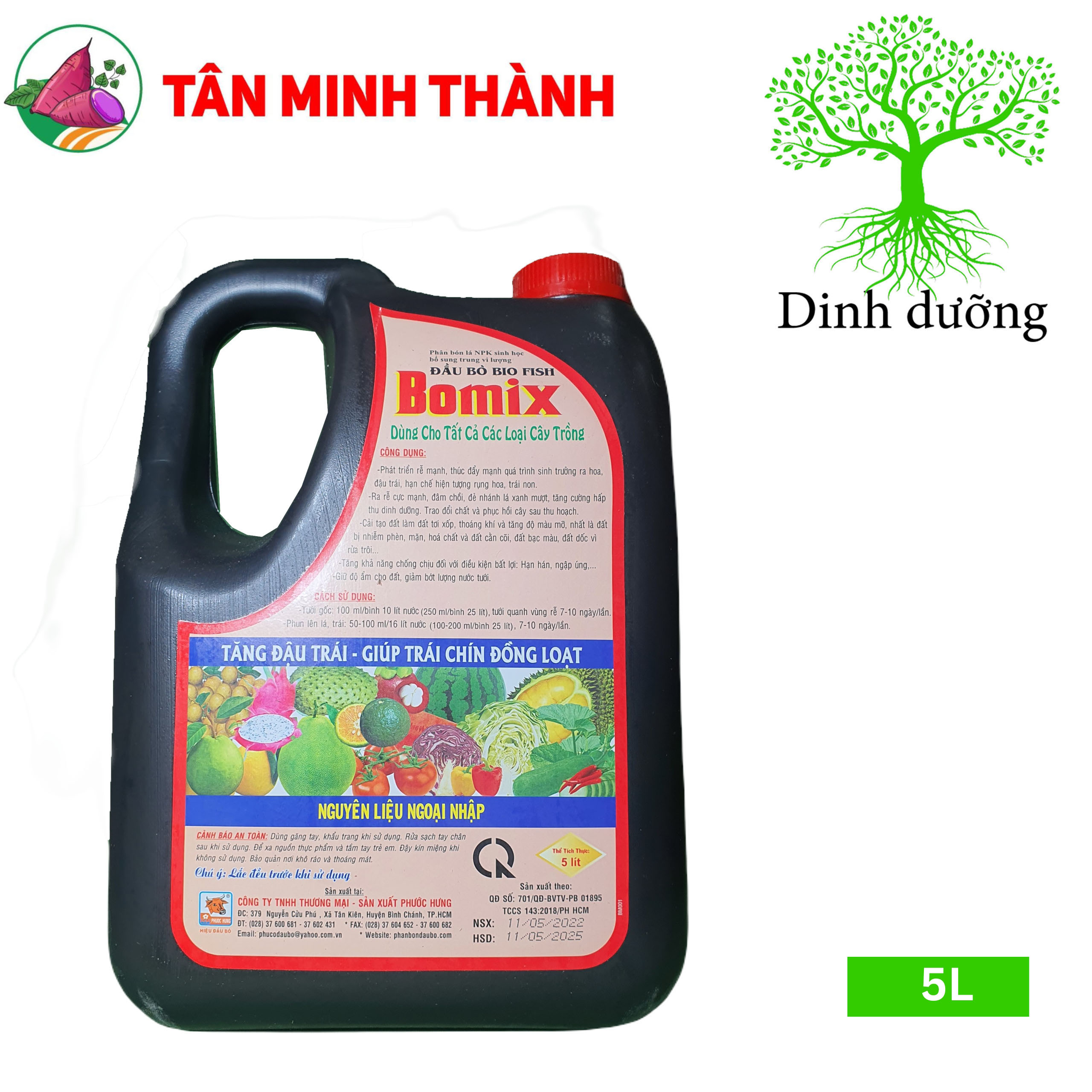 Bomix Bio Fish Đầu Bò - Thuốc kích rễ, bung chồi, đẻ nhánh, đậu trái, chín đồng loạt, cải tạo đất, hạ phèn