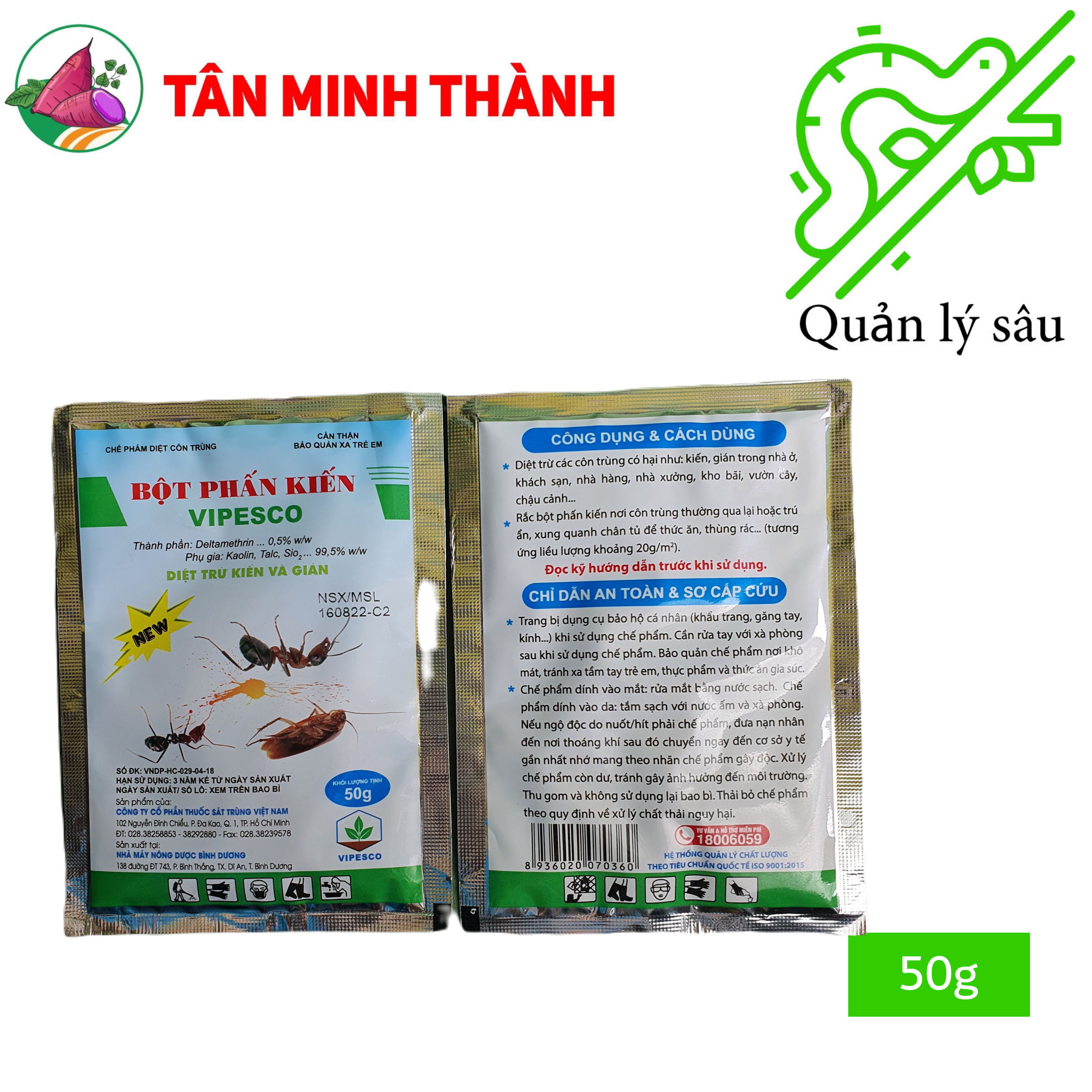 Bột Phấn Kiến Vipesco - Thuốc trừ kiến và gián trong nhà, đồng ruộng, kho bãi, nhà hàng, khách sạn, nhà xưởng