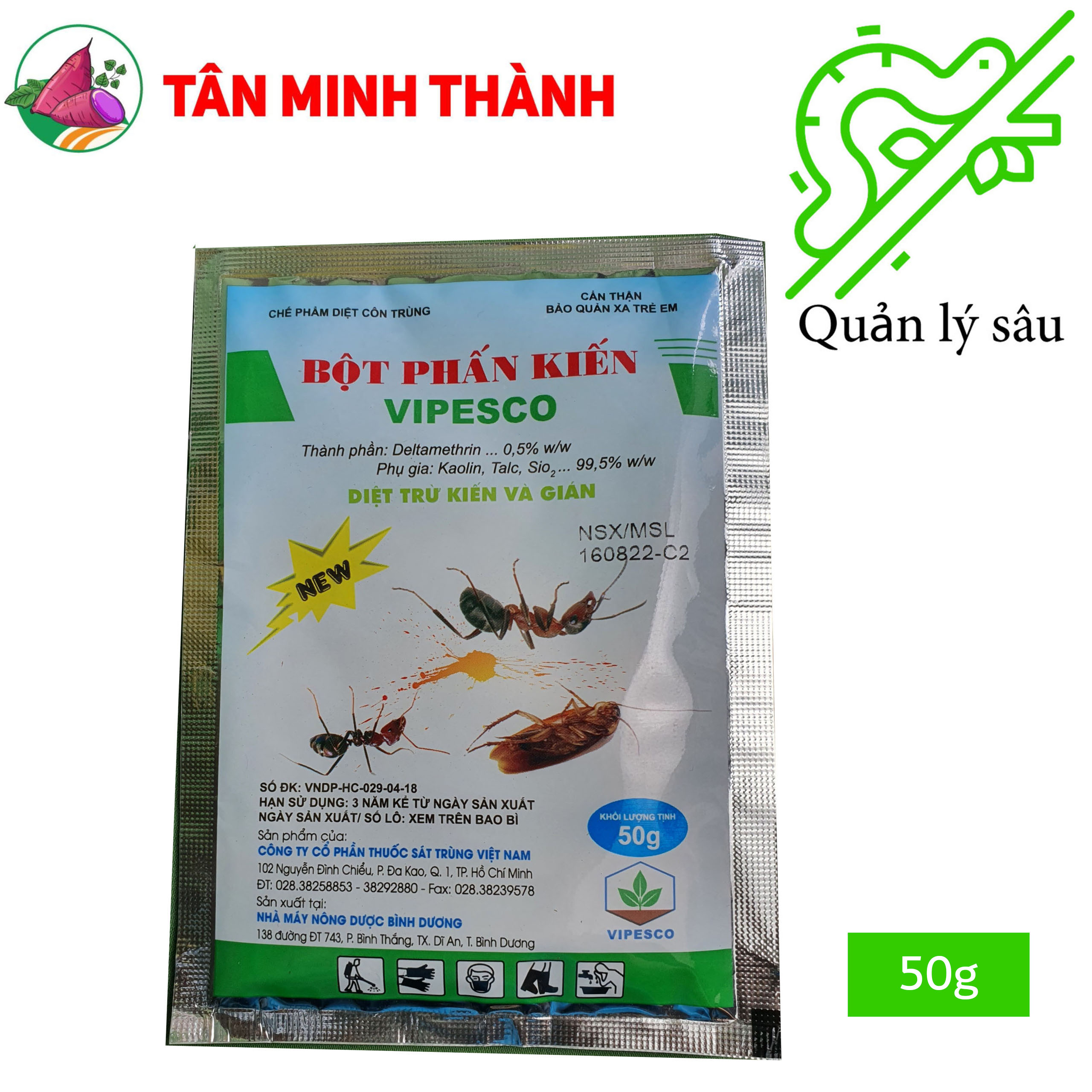 Bột Phấn Kiến Vipesco - Thuốc trừ kiến và gián trong nhà, đồng ruộng, kho bãi, nhà hàng, khách sạn, nhà xưởng