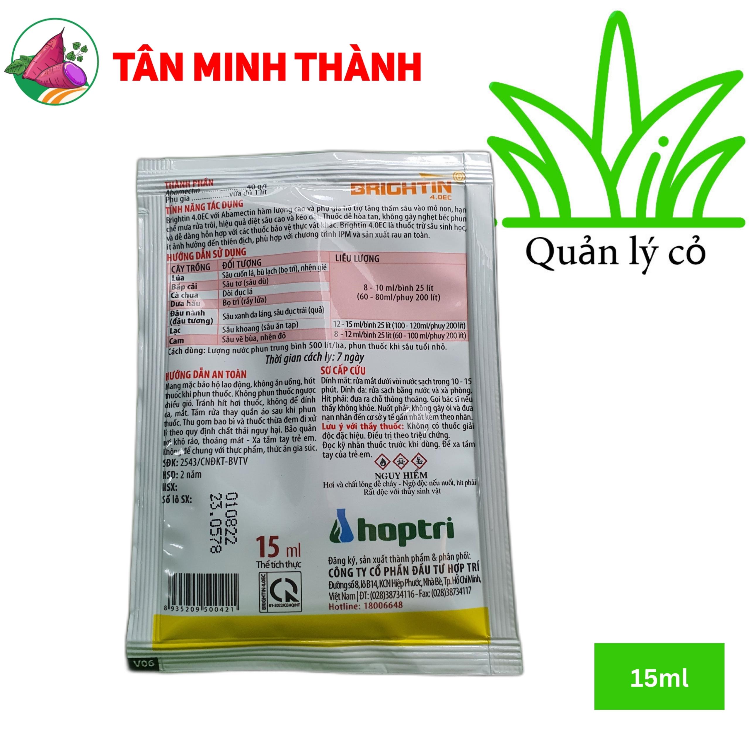 Brightin 4.0EC - Thuốc đặc trị nhện đỏ, sâu cuốn lá, bọ trĩ, bù lạch, nhện gié, sâu tơ, dòi đục lá, sâu xanh, sâu khoang