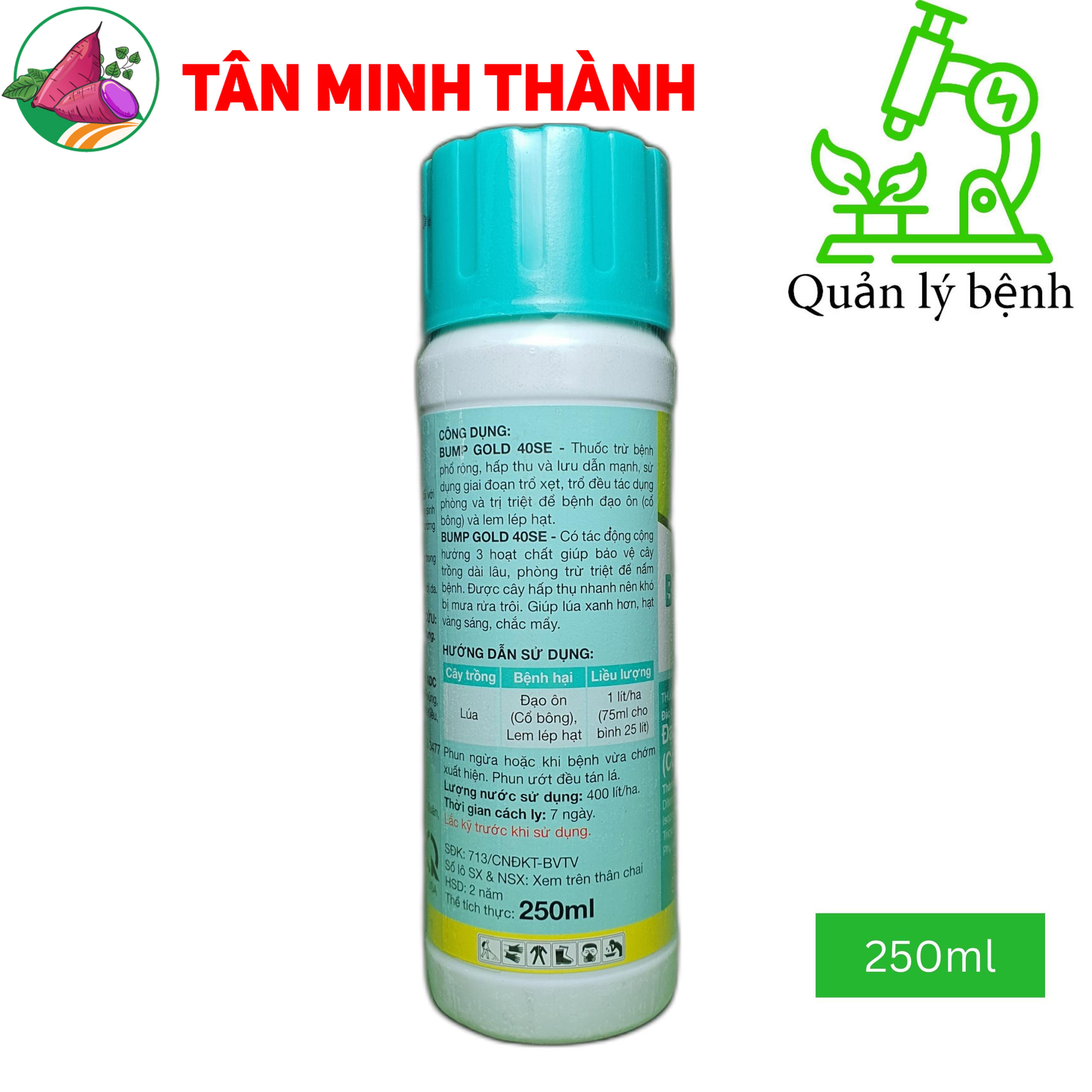 Bump Gold ADC 40SE - Thuốc đặc trị đạo ôn lá, đạo ôn cổ bông, lem lép hạt, thối cổ gié trên lúa