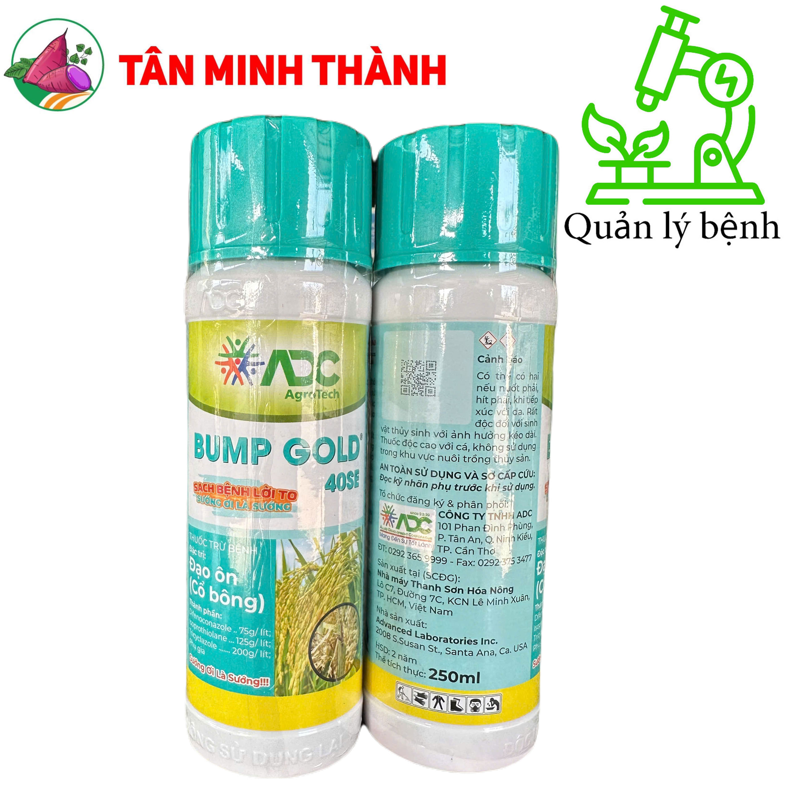 Bump Gold ADC 40SE - Thuốc đặc trị đạo ôn lá, đạo ôn cổ bông, lem lép hạt, thối cổ gié trên lúa