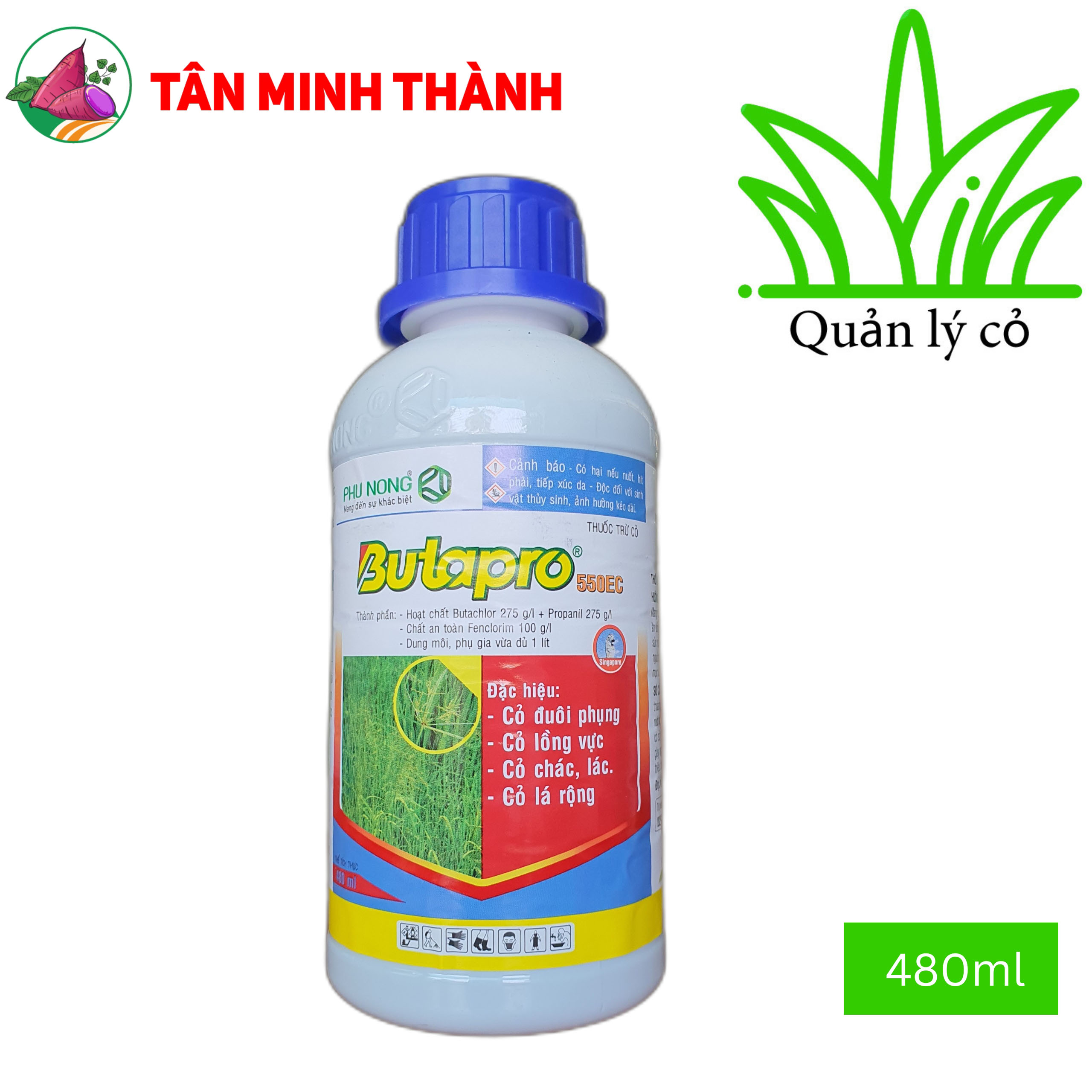 Butapro 550EC - Thuốc trừ cỏ đuôi phụng, cỏ lồng vực, cỏ chác lác, cỏ lá rộng