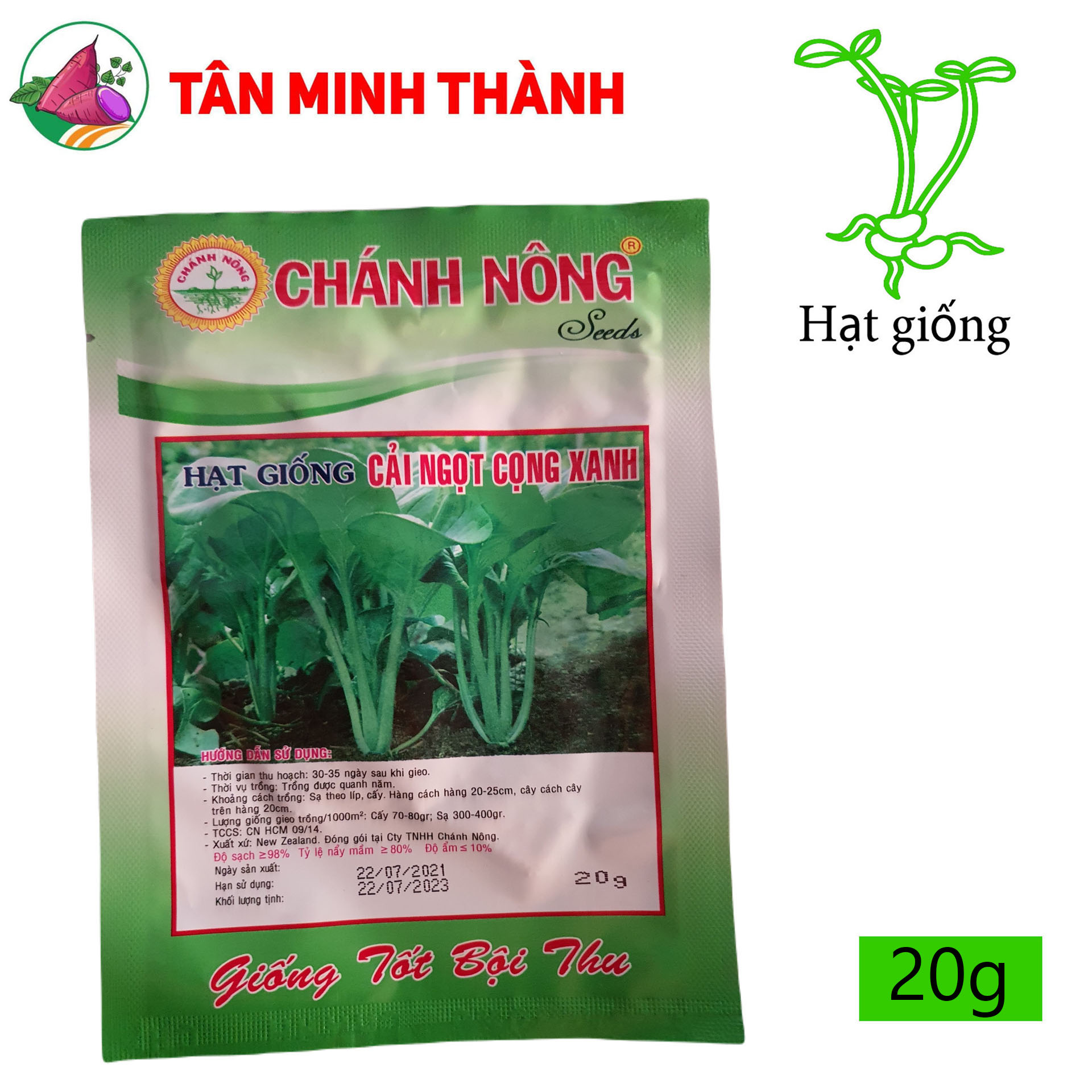 Cải Ngọt Cọng Xanh - Hạt giống Chánh Nông