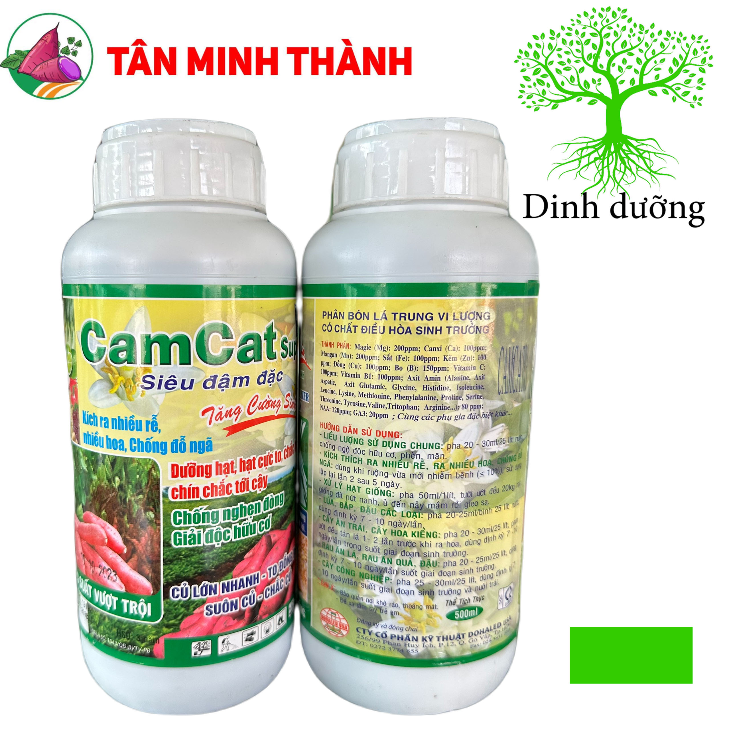 CamCat Super - Thuốc kích ra rễ, chống đỗ ngã, dưỡng hạt, to hạt, chắc hạt, lớn củ, xuôn củ, phân giải hữu cơ