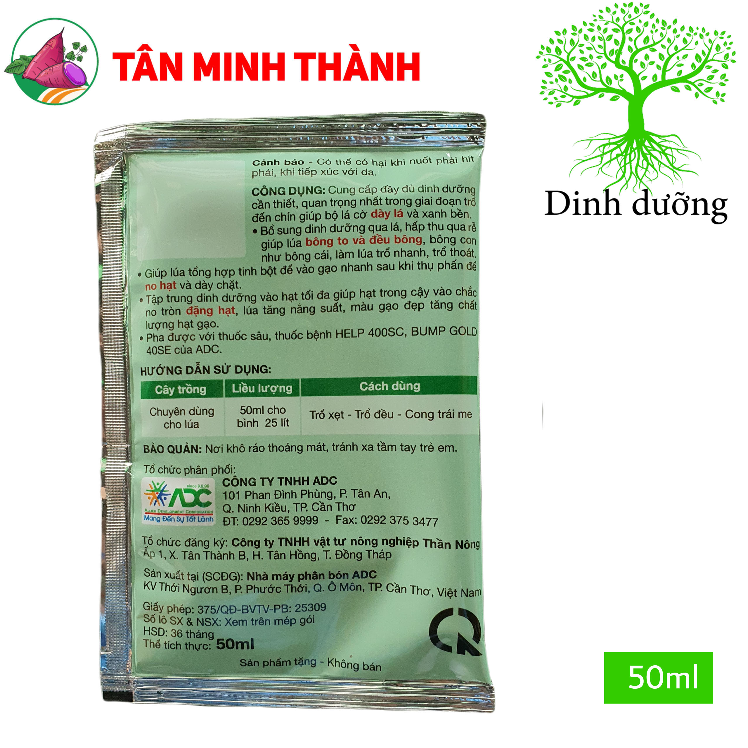 Chackey ADC - Cung cấp dinh dưỡng cần thiết cho cây, to bông, nặng hạt, dày lá